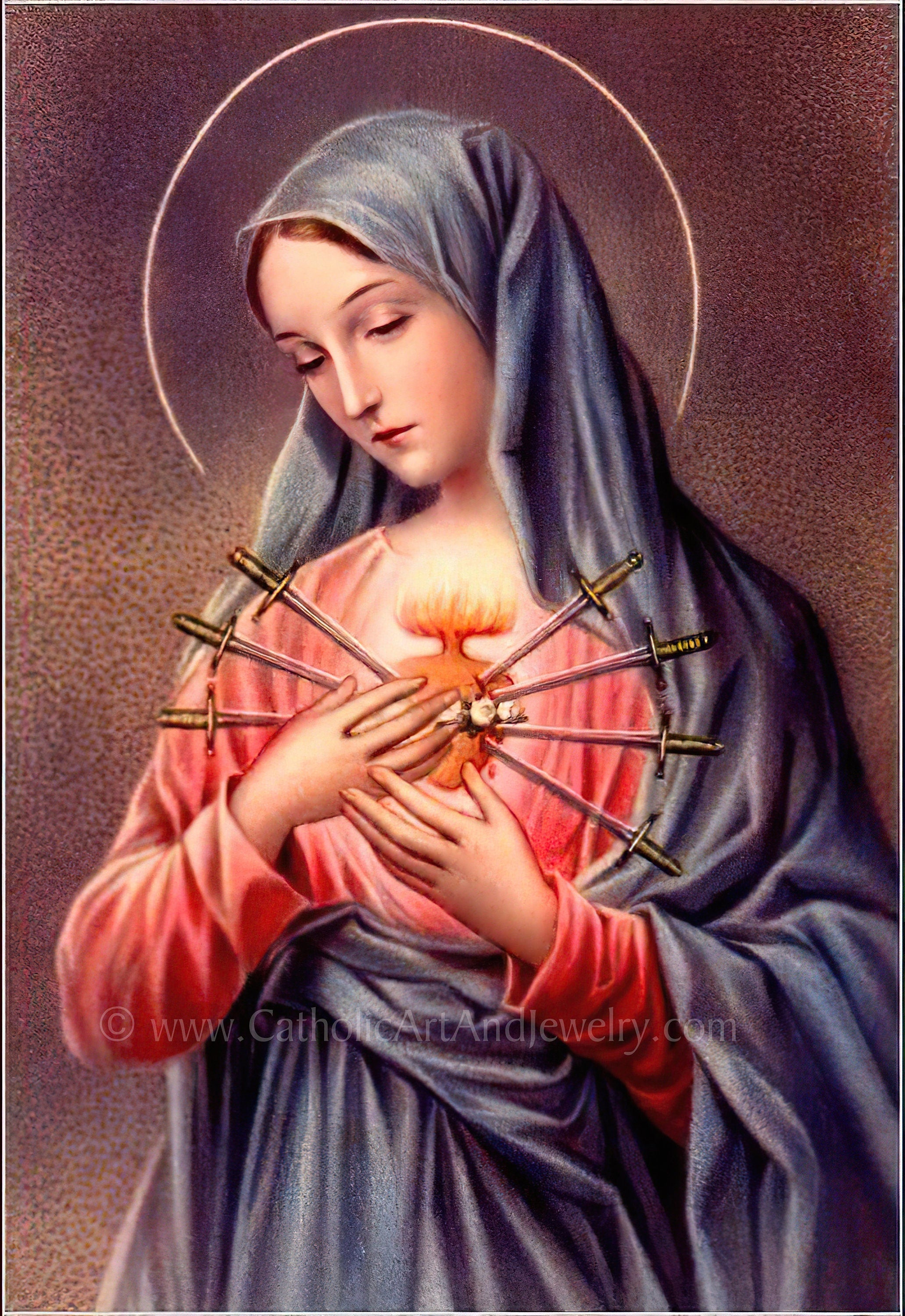 Our Lady of Sorrows Traditional Catholic Art Print Archival