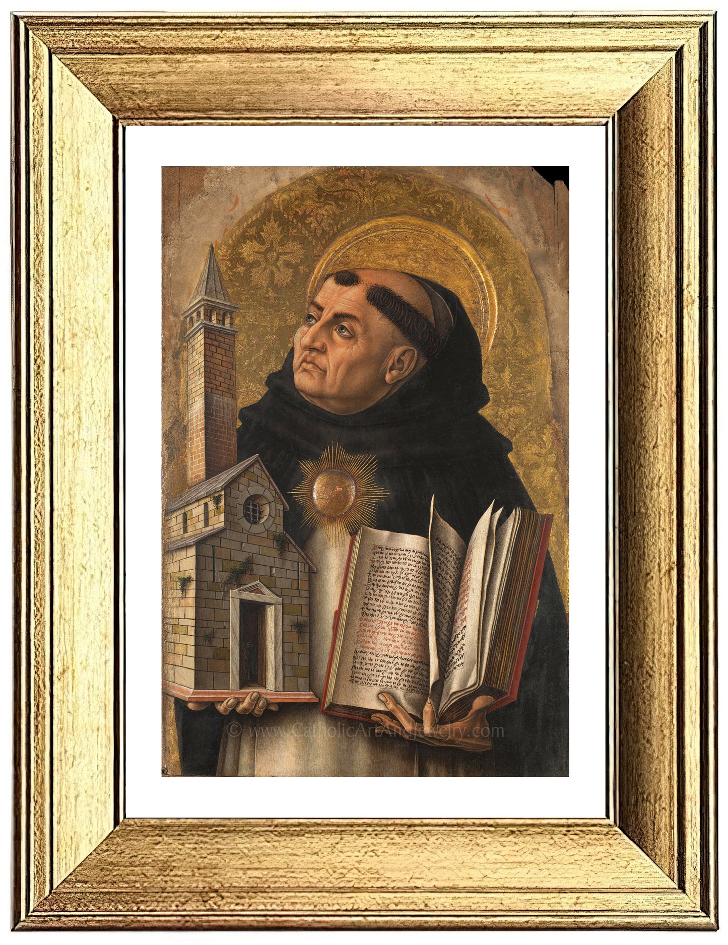 a painting of a priest holding a book