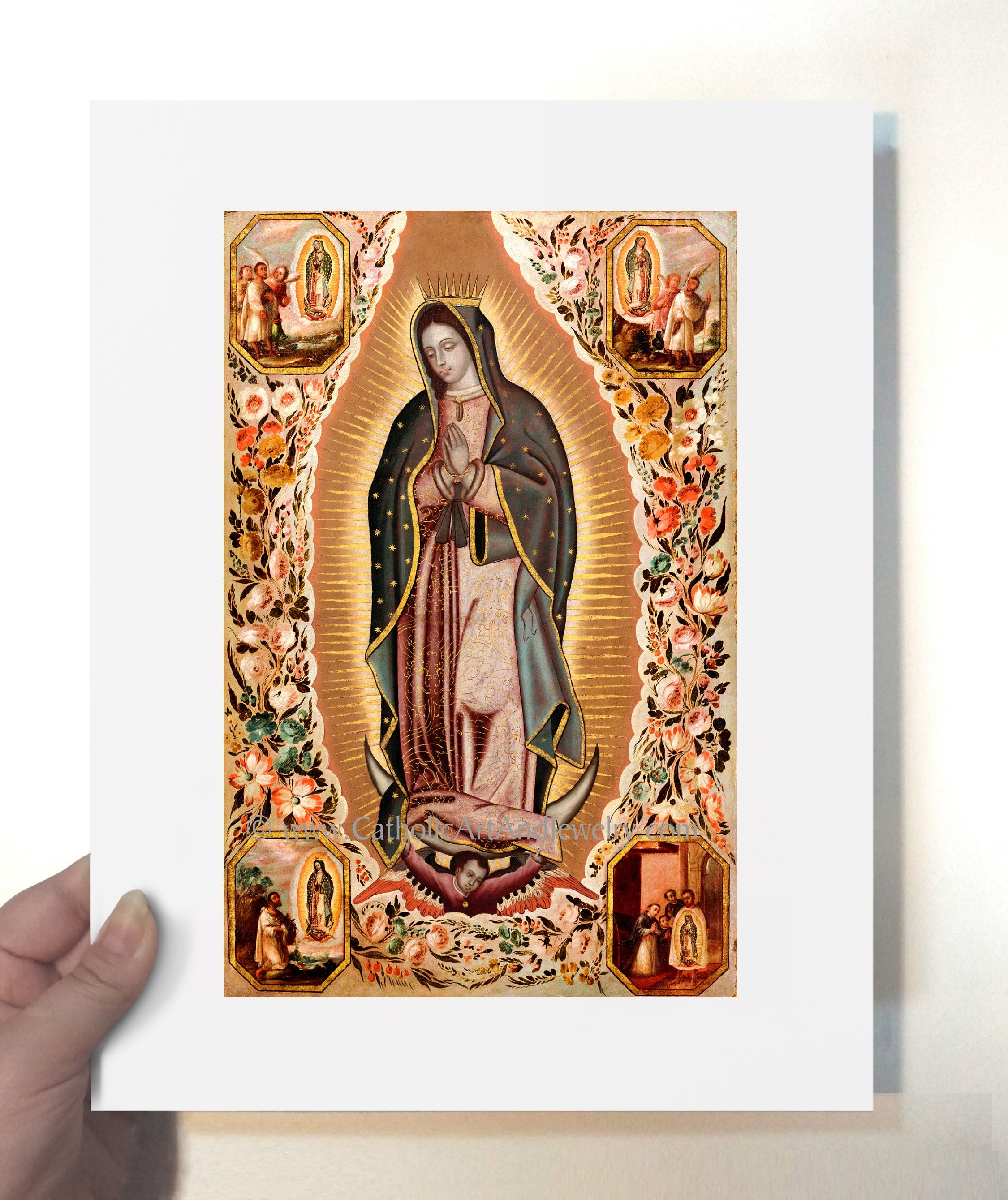 Antique Our Lady of Guadalupe Votive Original Painting on Tin, Madonna Retablo, outlet Ex Voto Milagro, Vintage Religious Art