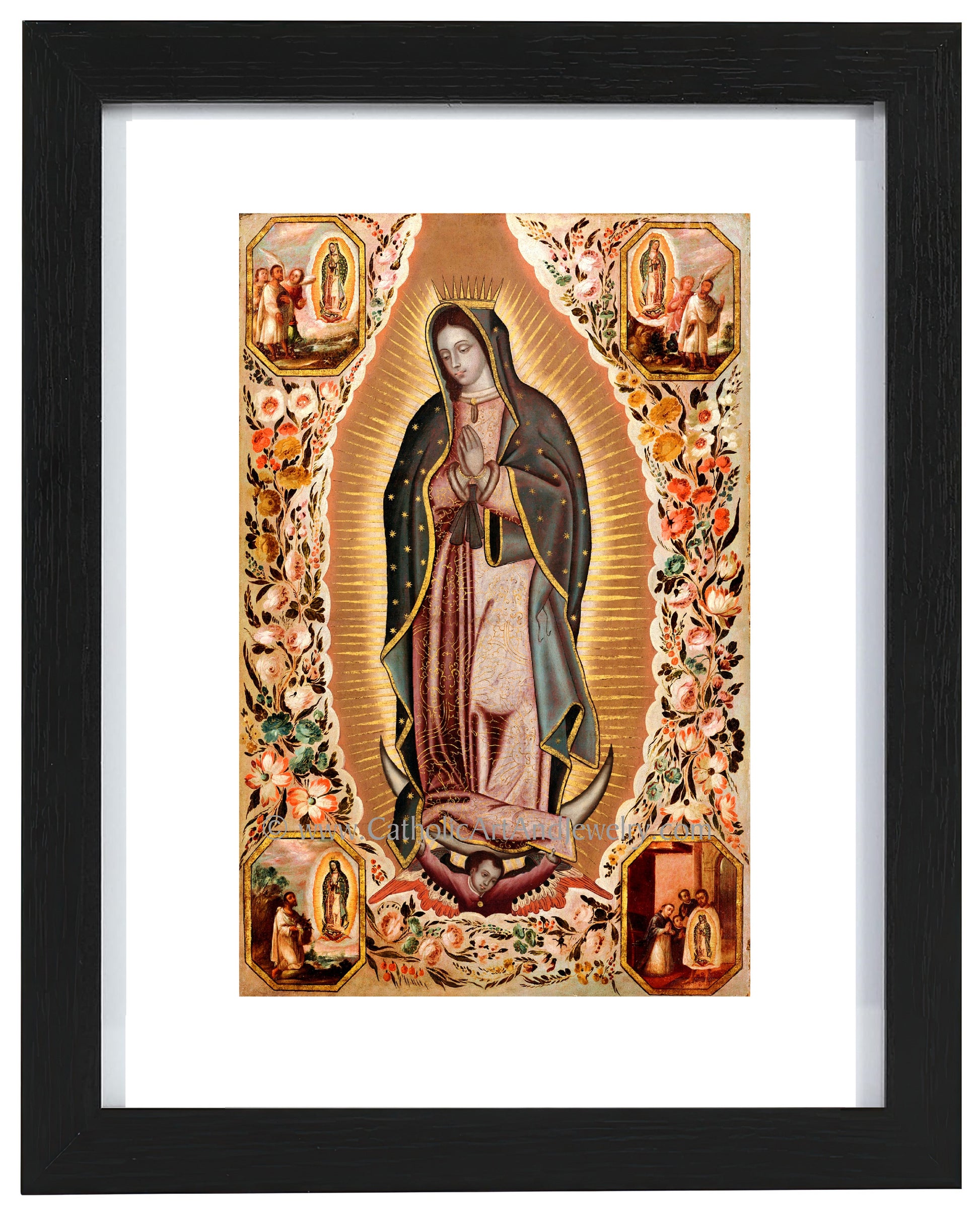 a painting of the virgin mary of guadalupe