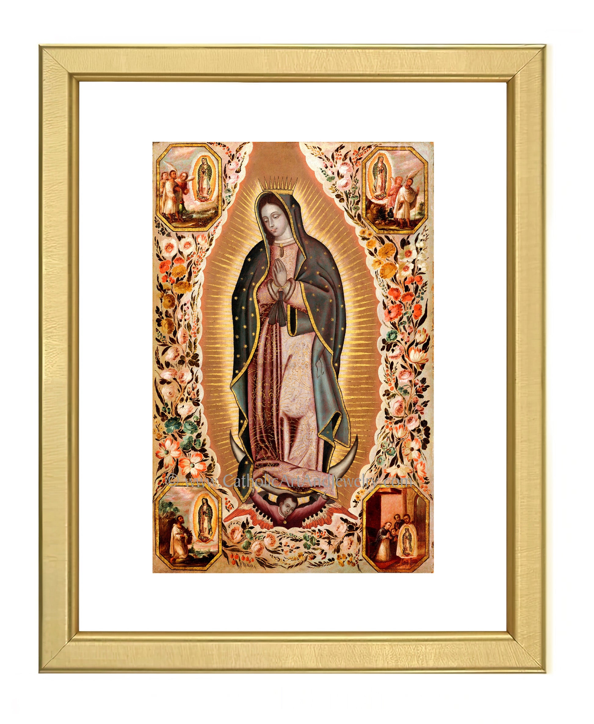 a painting of the virgin mary of guadalupe