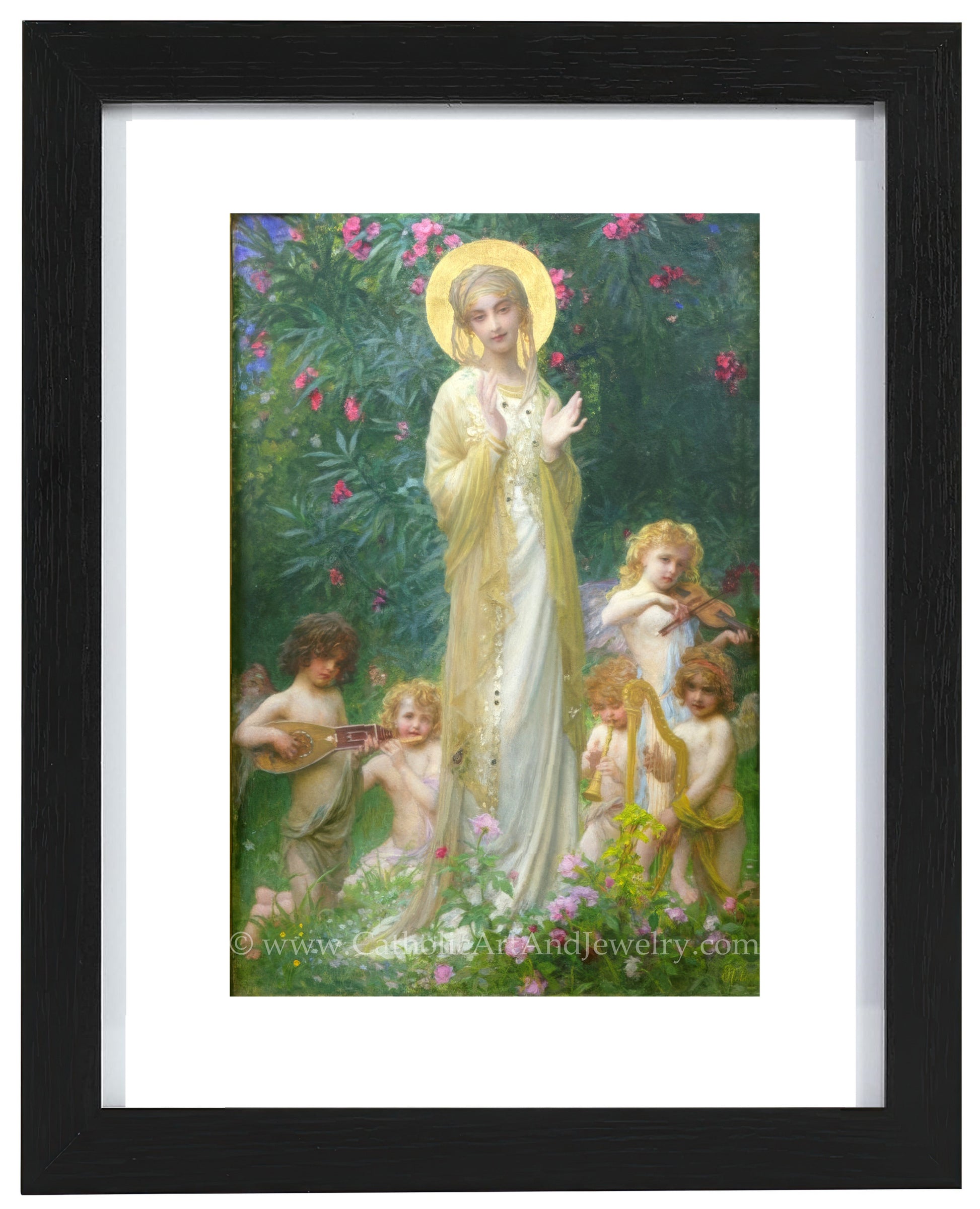 a painting of a woman surrounded by children