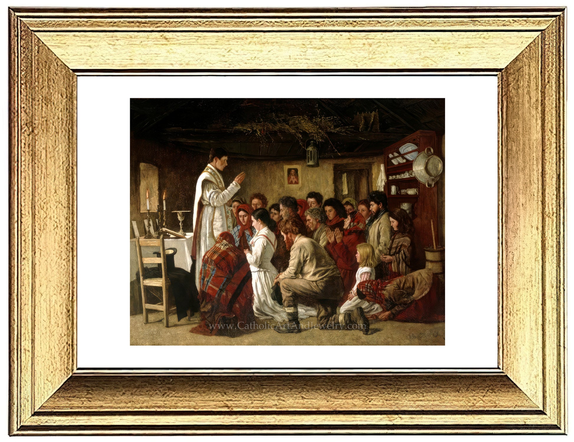 a painting of a group of people in a room