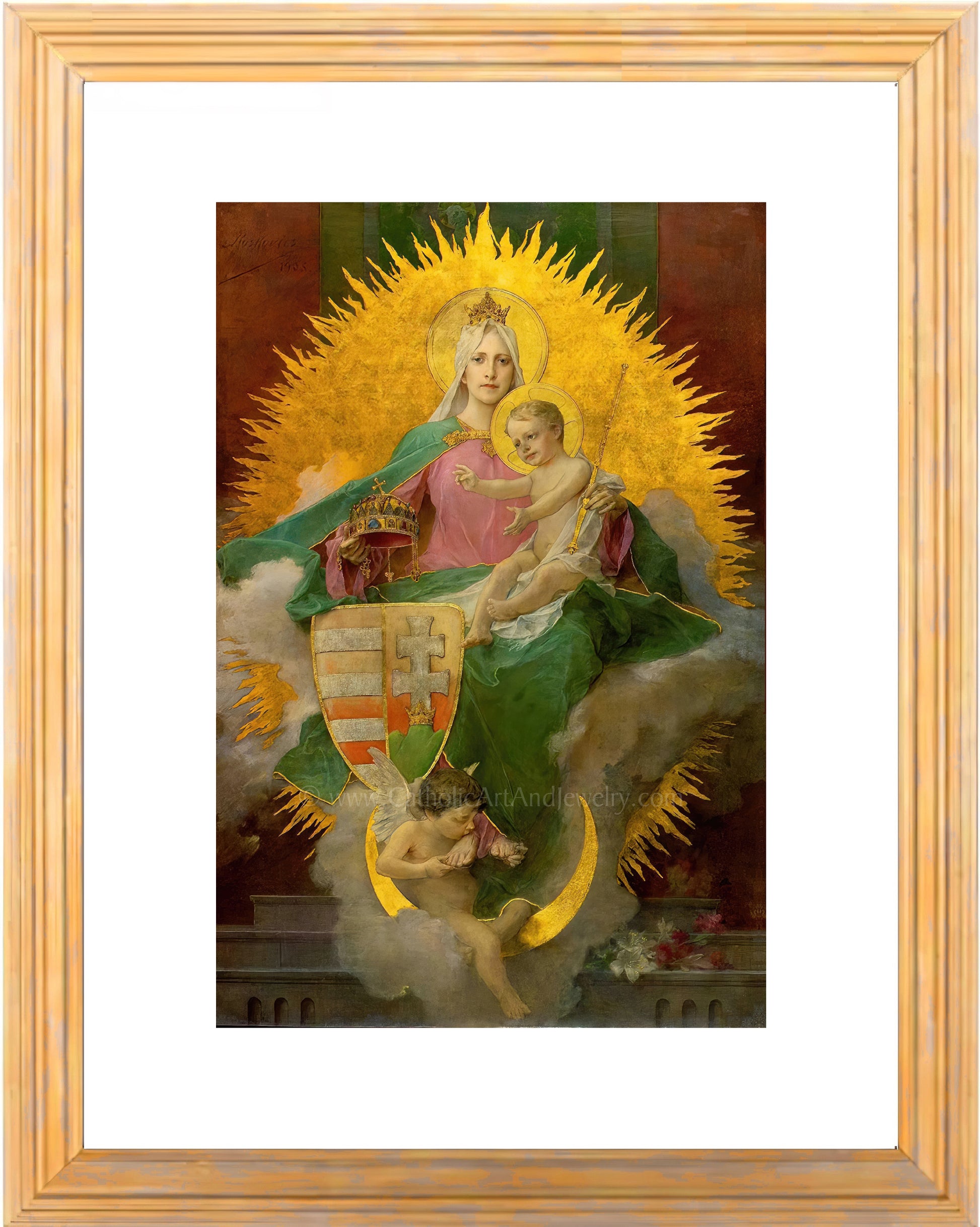 a painting of the virgin mary and child jesus