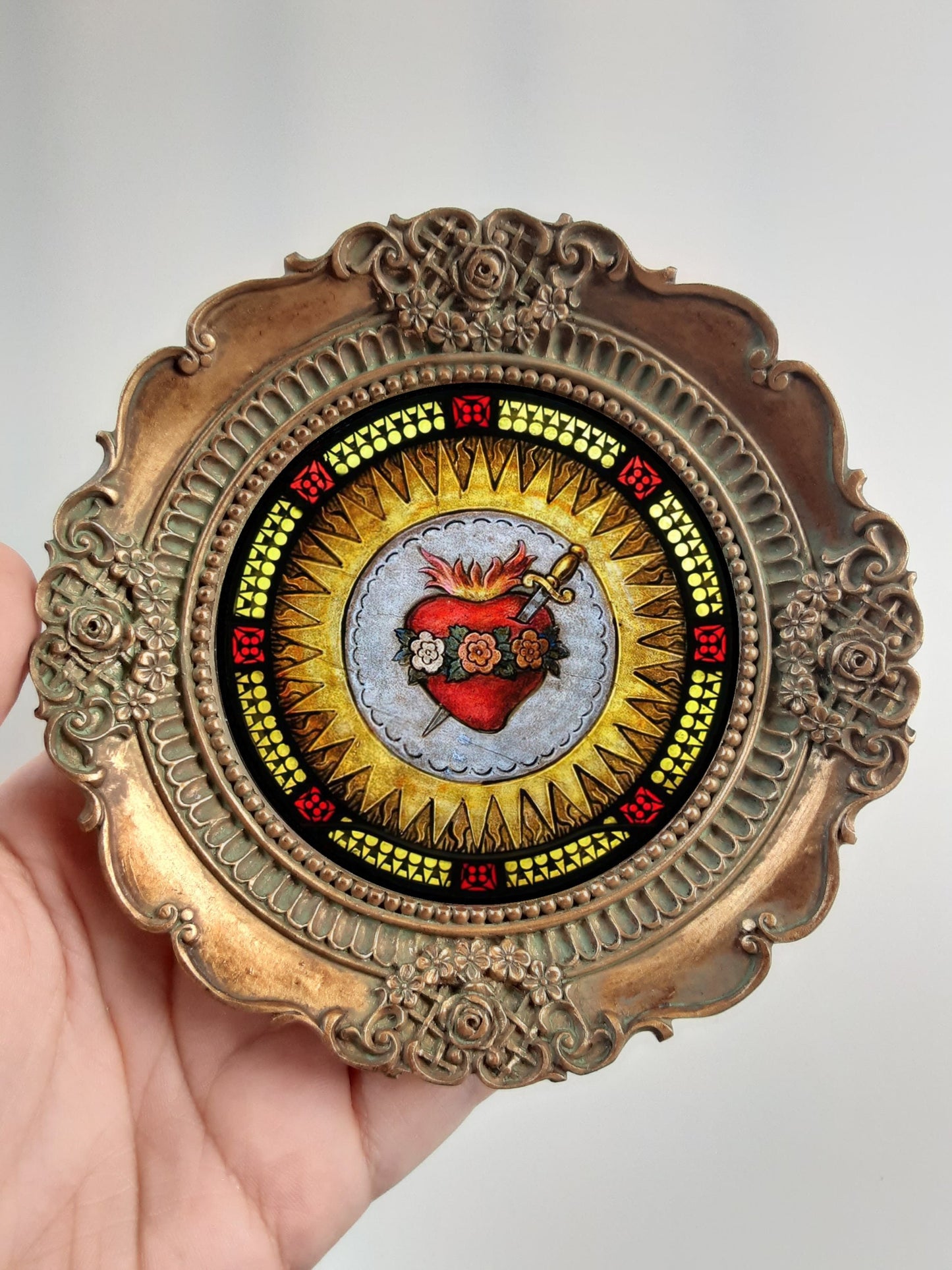 New! Immaculate Heart – Framed – 4.25x4.25"