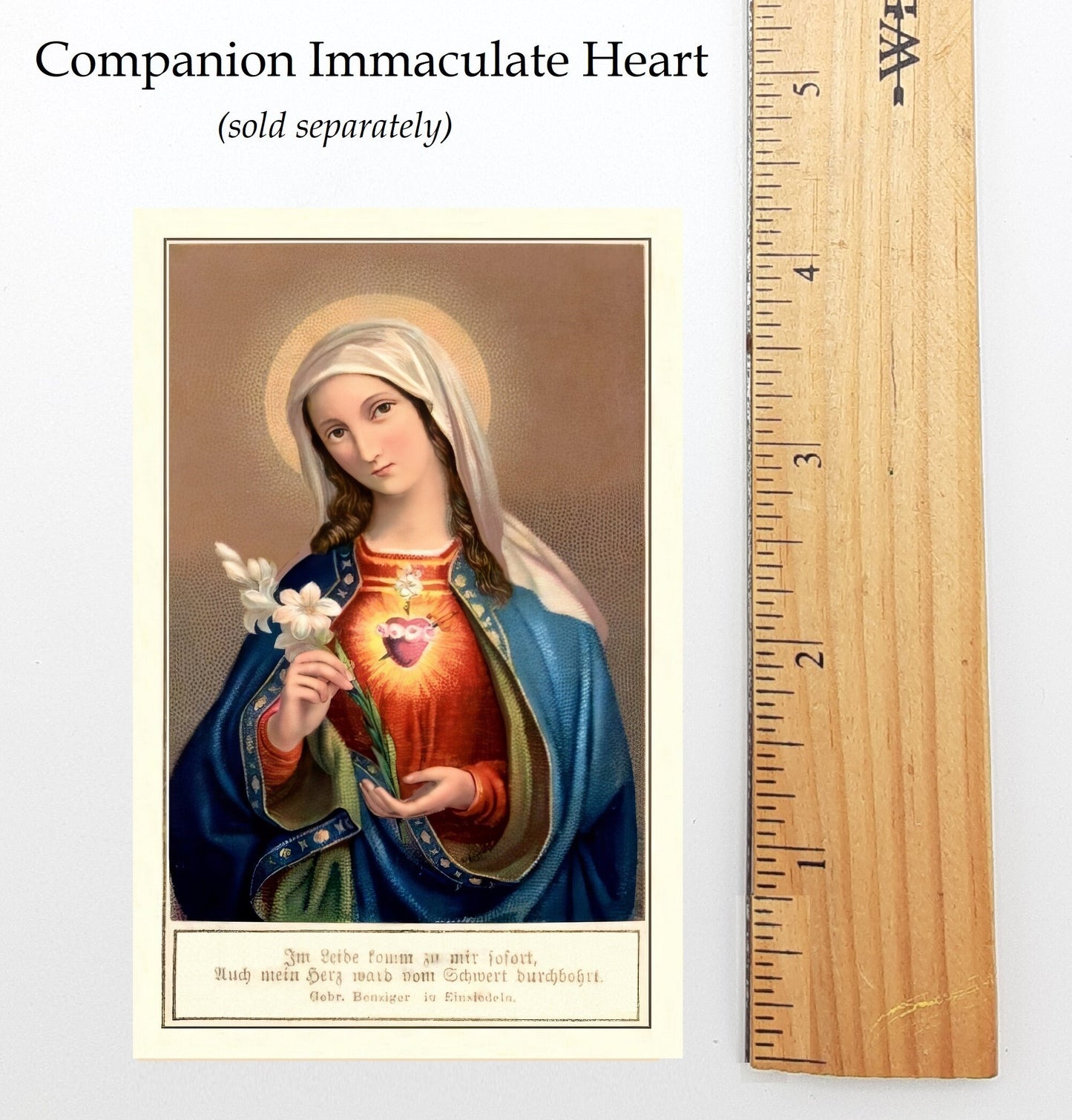 Sacred Heart of Jesus – G. Benziger – Restored Vintage Holy Card – pack of 10/100/1000