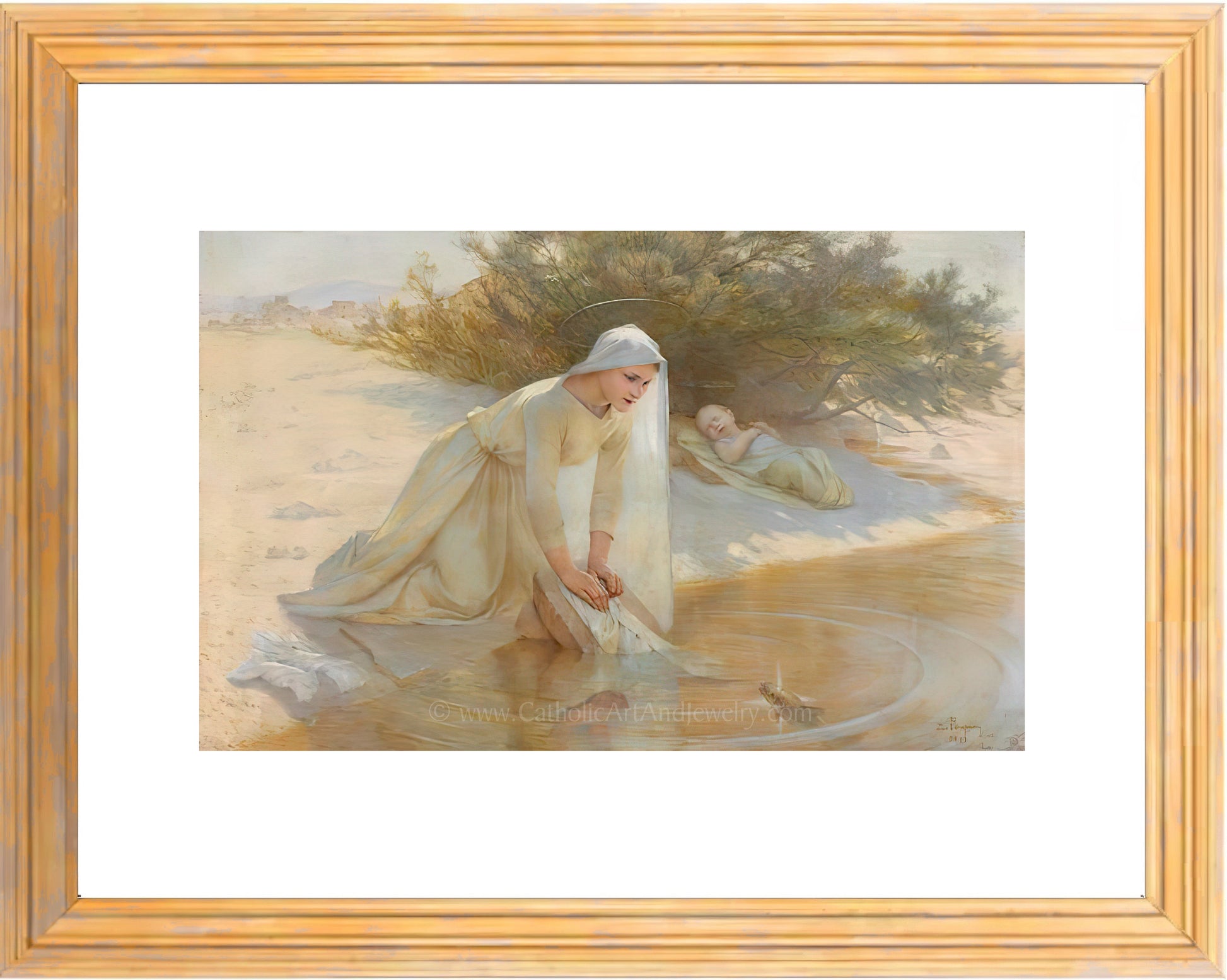 a painting of a woman kneeling down in the sand