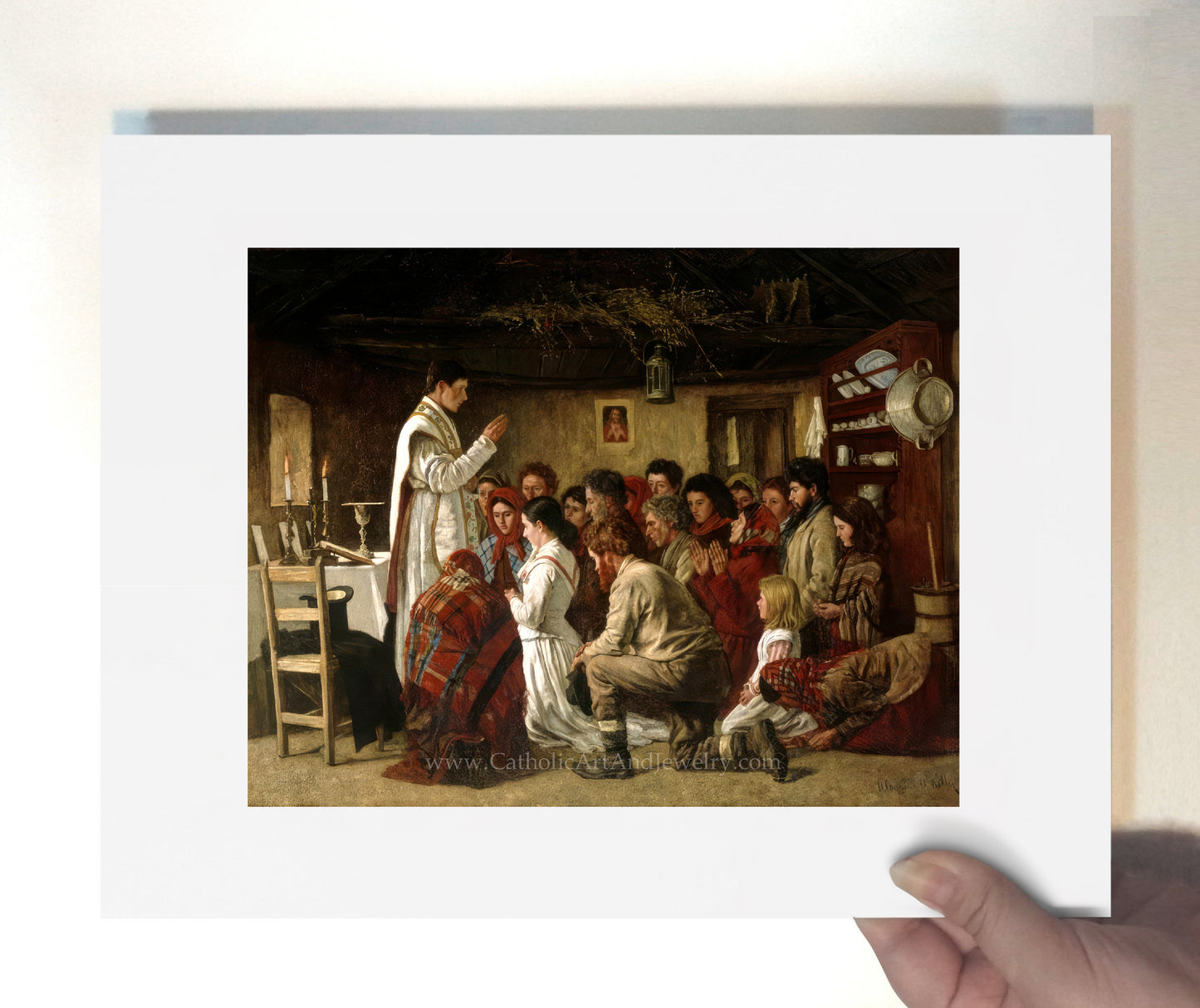 a painting of a group of people in a room