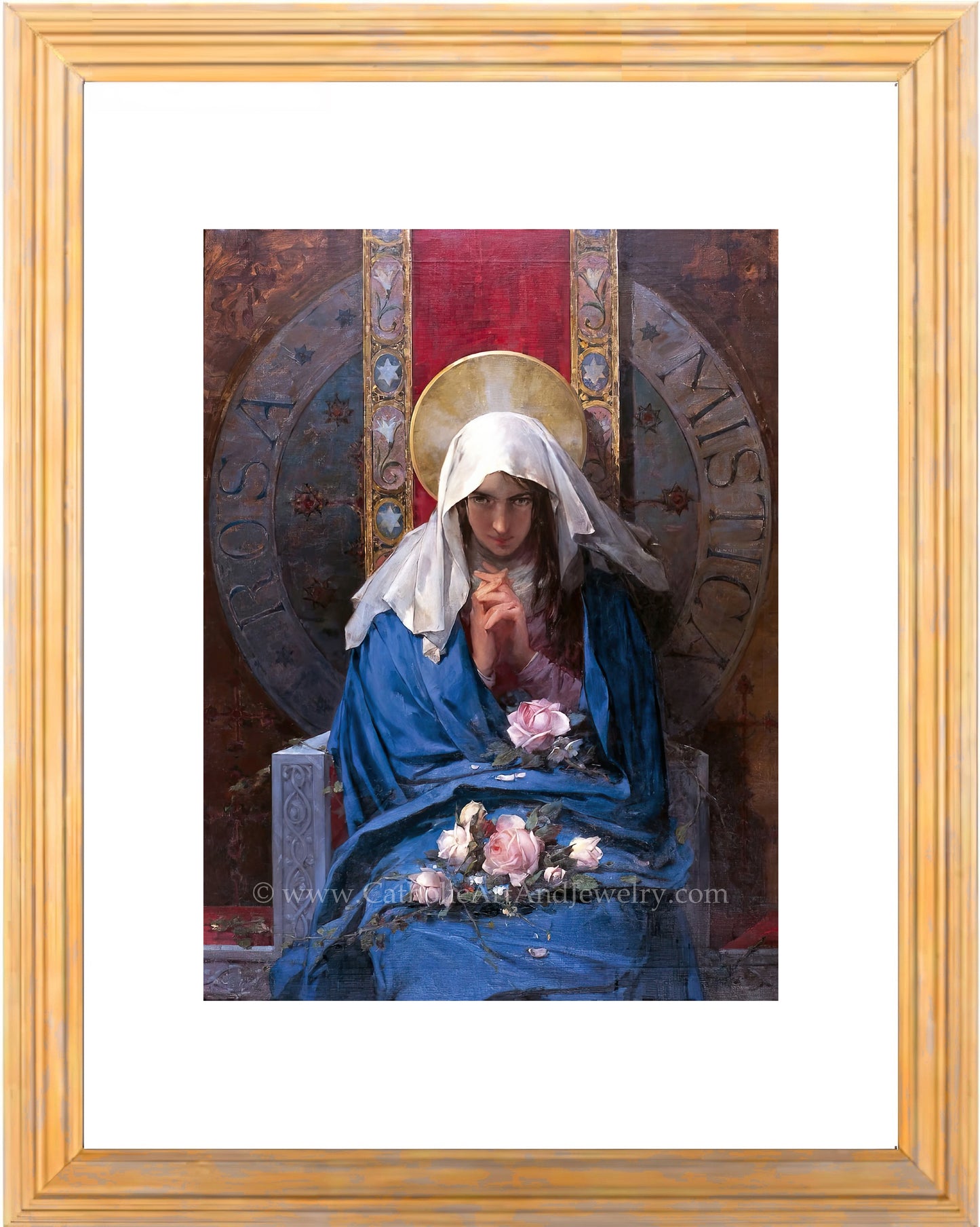 a painting of a woman in a blue robe