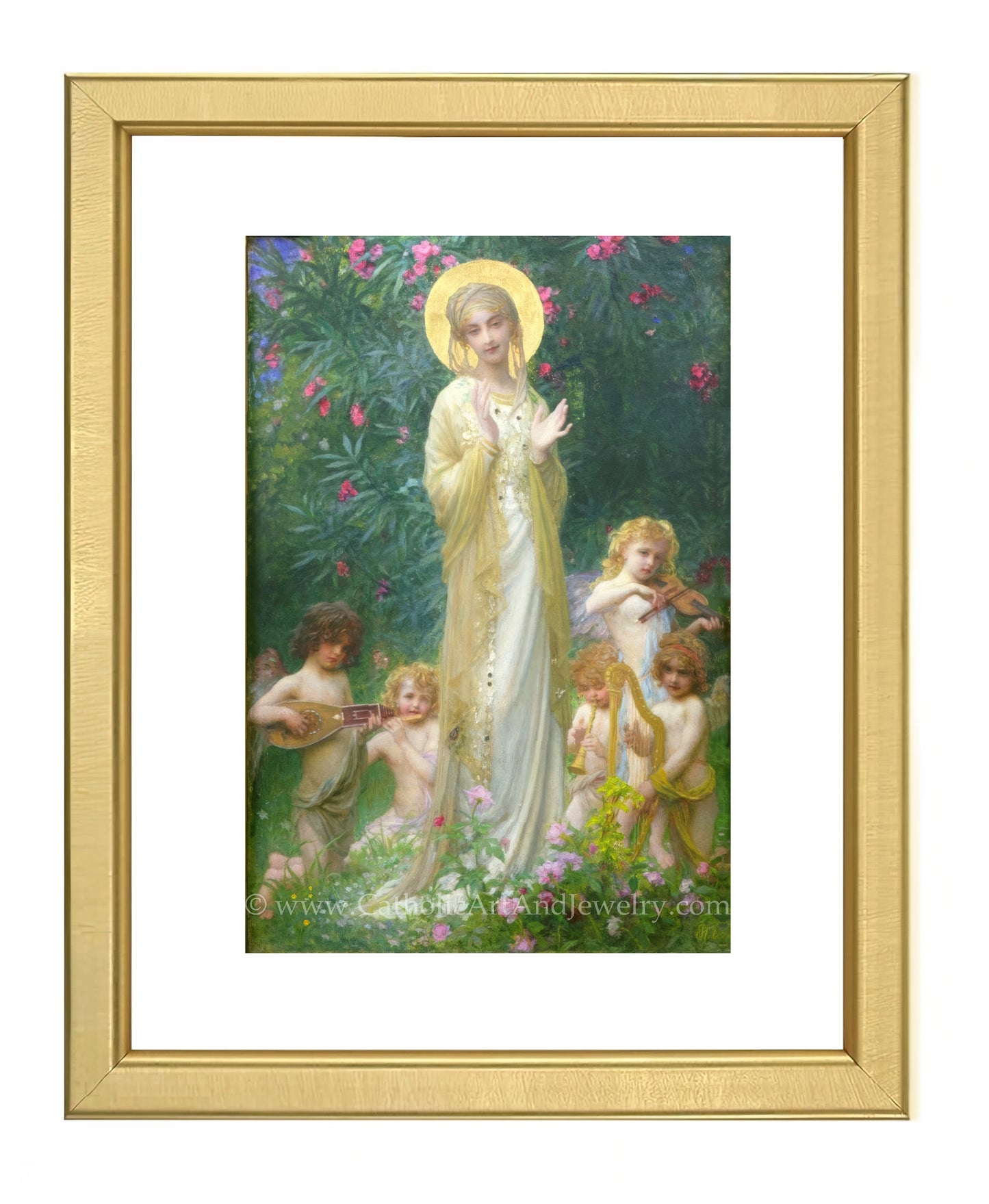 a painting of a woman surrounded by children