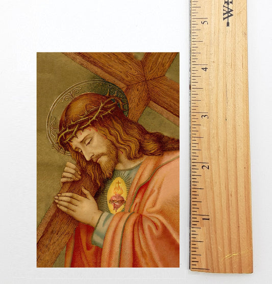 New!  Carrying the Cross Holy Card – pack of 10/100/1000  – Easter Holy Card