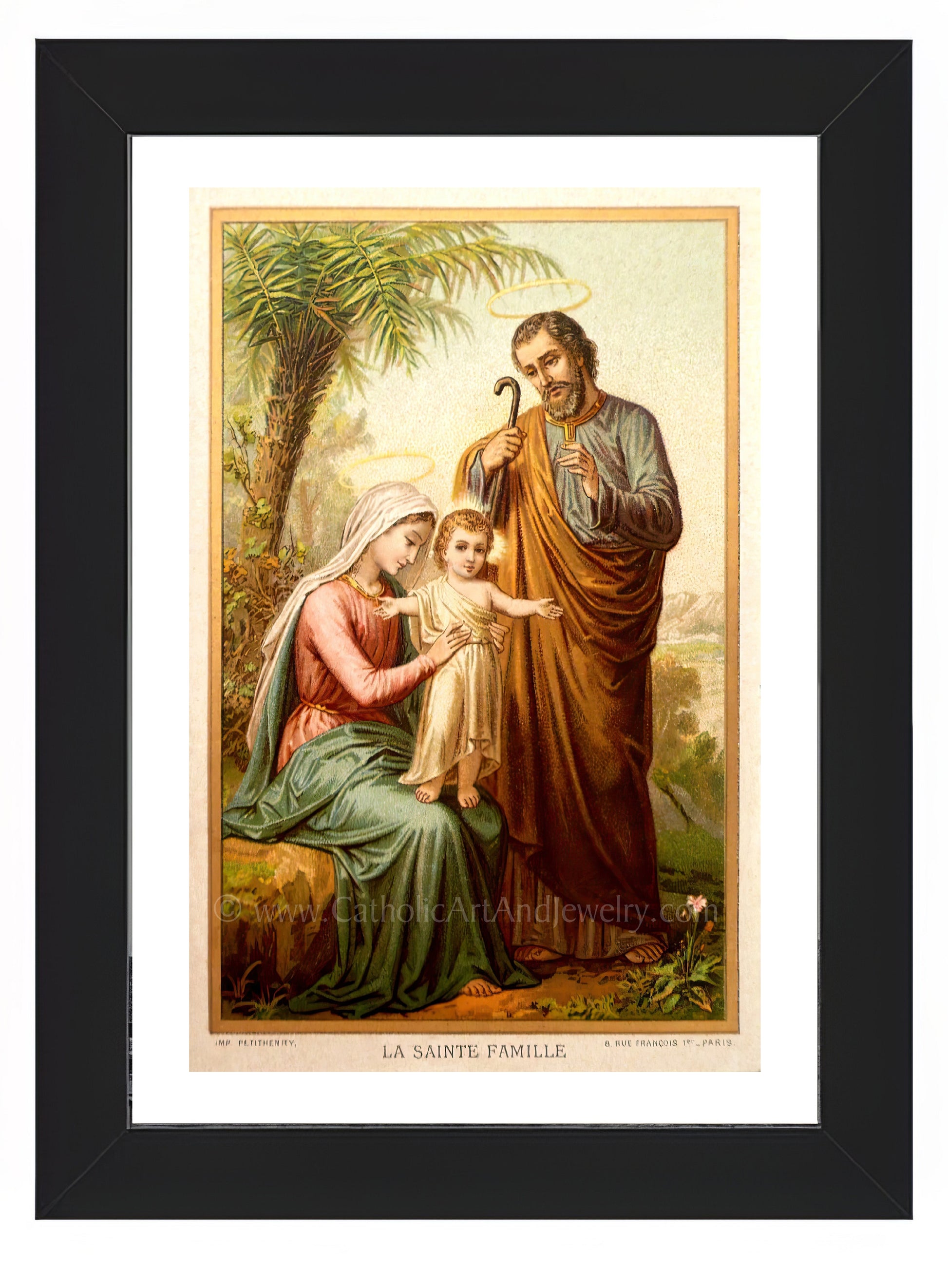 a painting of jesus with two children