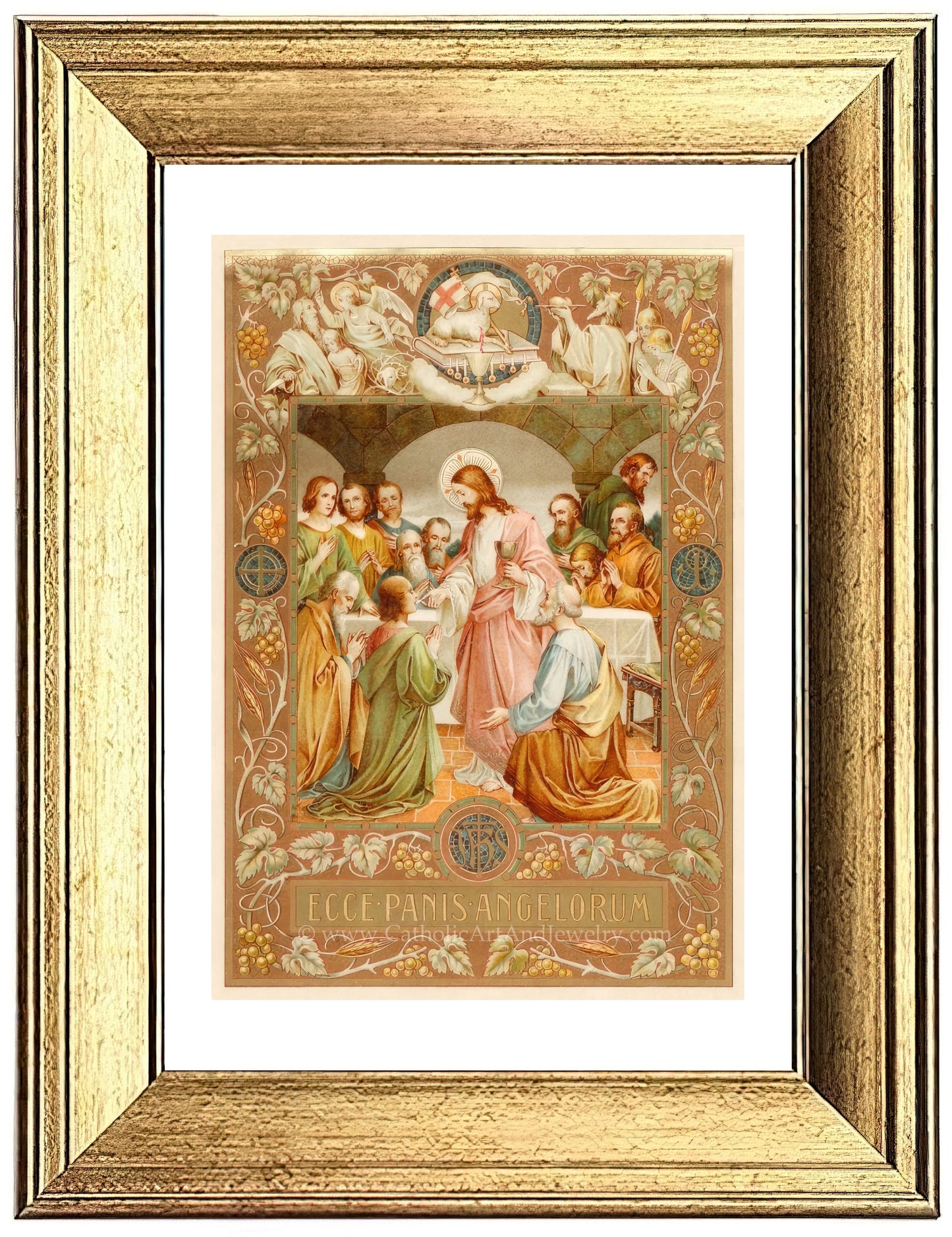 a painting of a group of people in a gold frame