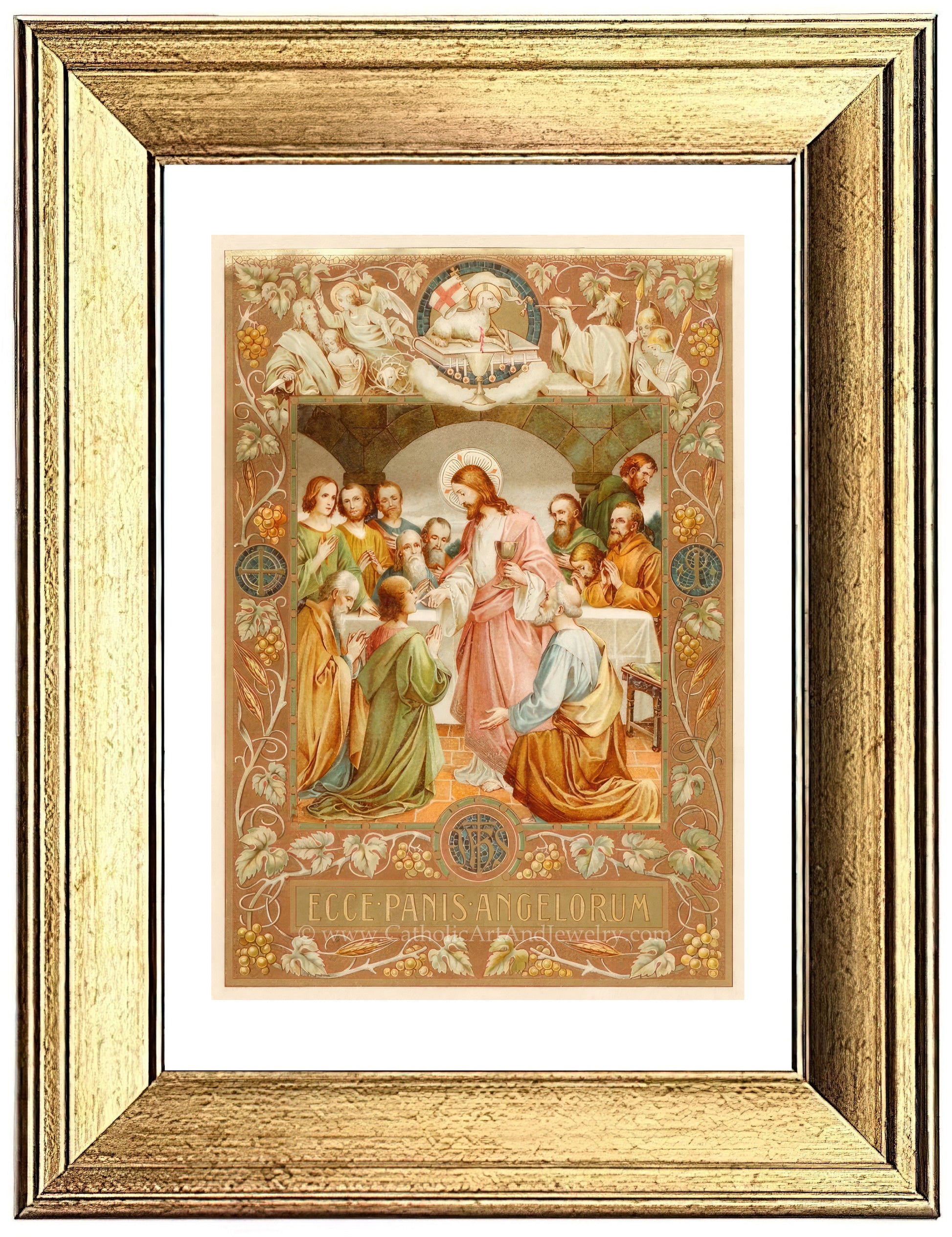 a painting of a group of people in a gold frame