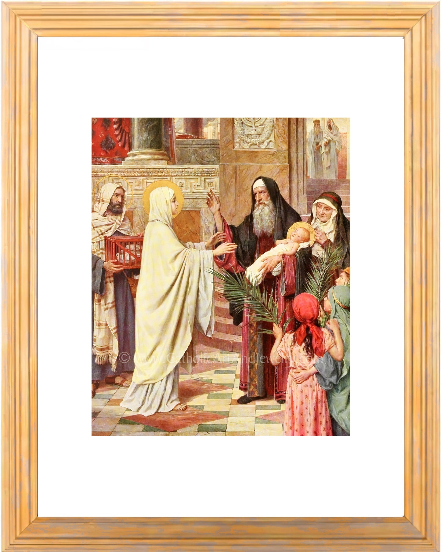 a painting of a priest giving a woman a blessing