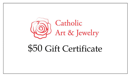 50 Dollar Gift Certificate Only Redeemable in our shop, ClassicCatholic - Catholic Art and Jewelry