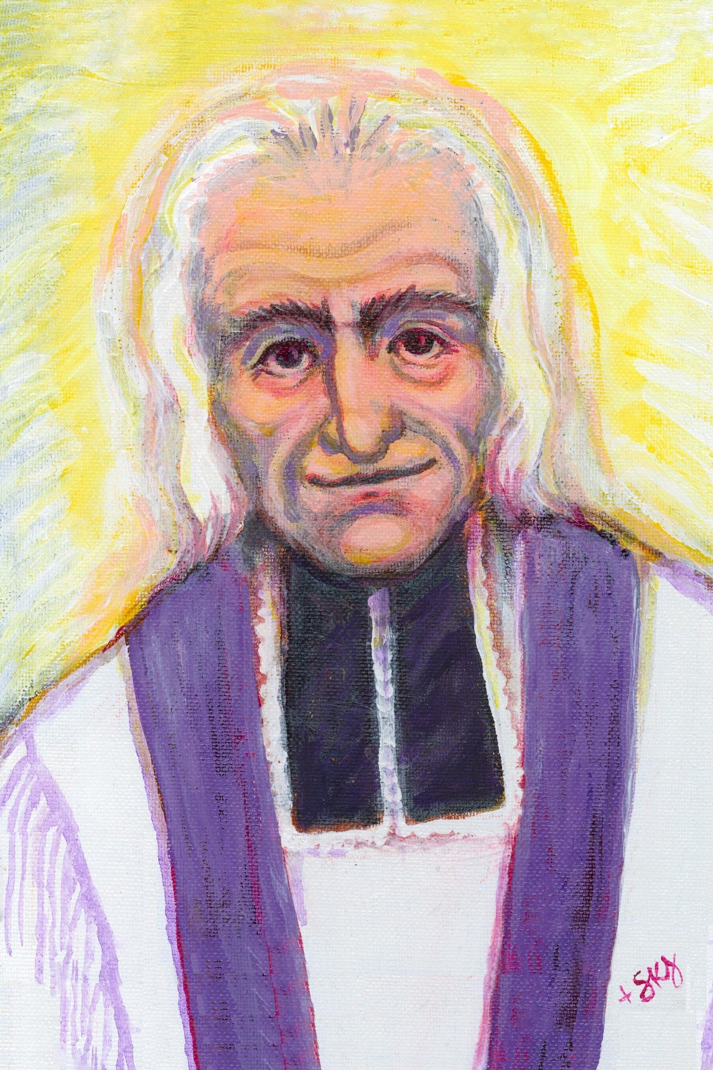 New!  Saint Jean Vianney – Prayer for Priests – Holy Card – by Sue Kouma Johnson – pack of 10/100/1000