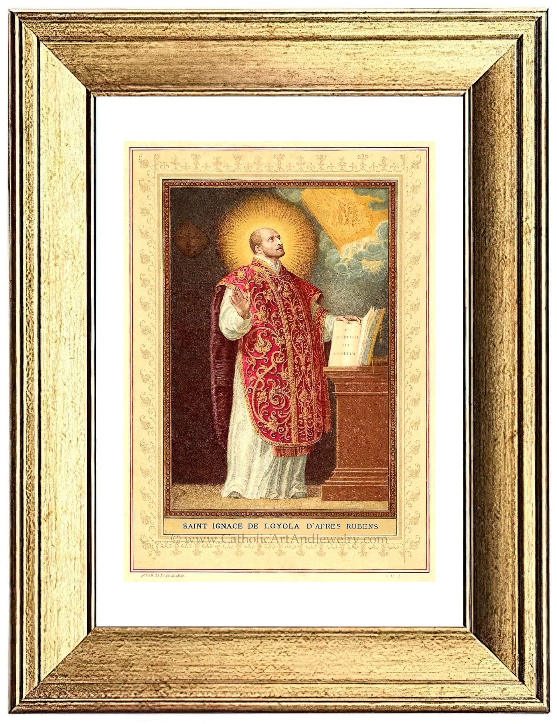 a painting of a man in a red and white robe