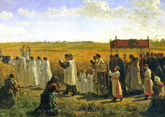 New! Procession, “La Bénédiction des blés en Artois” – Jules Breton – Beautiful Catholic Art – Archival Quality