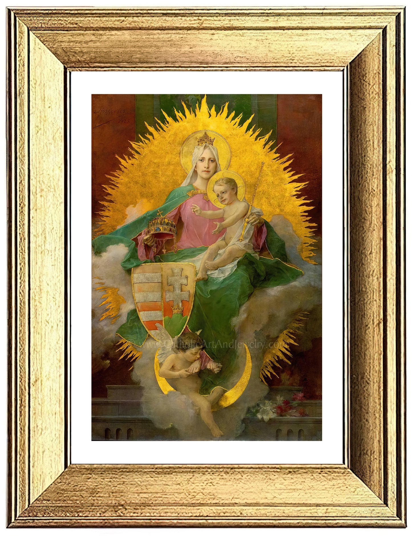 a painting of the virgin mary and child jesus