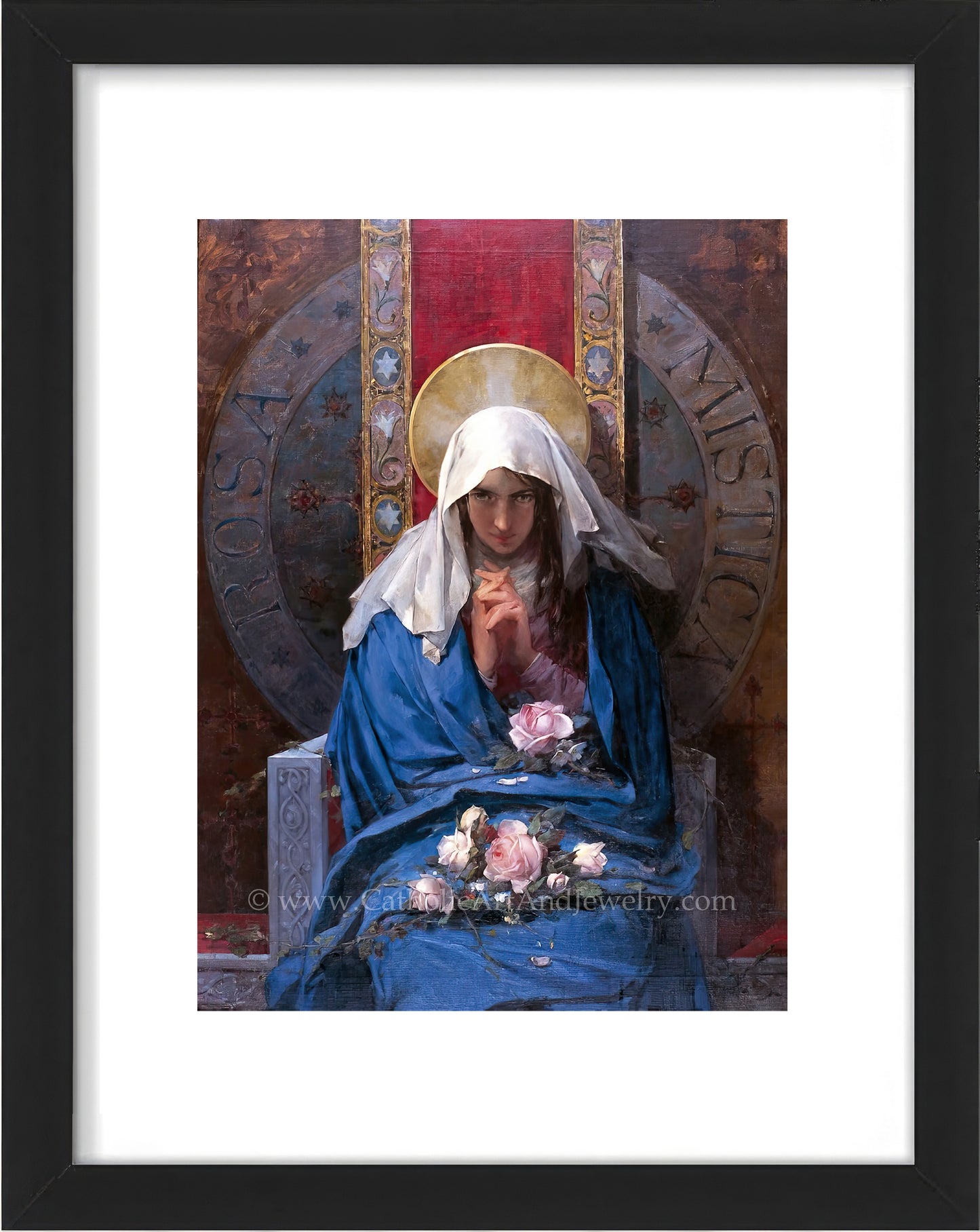 a painting of a woman in a blue robe