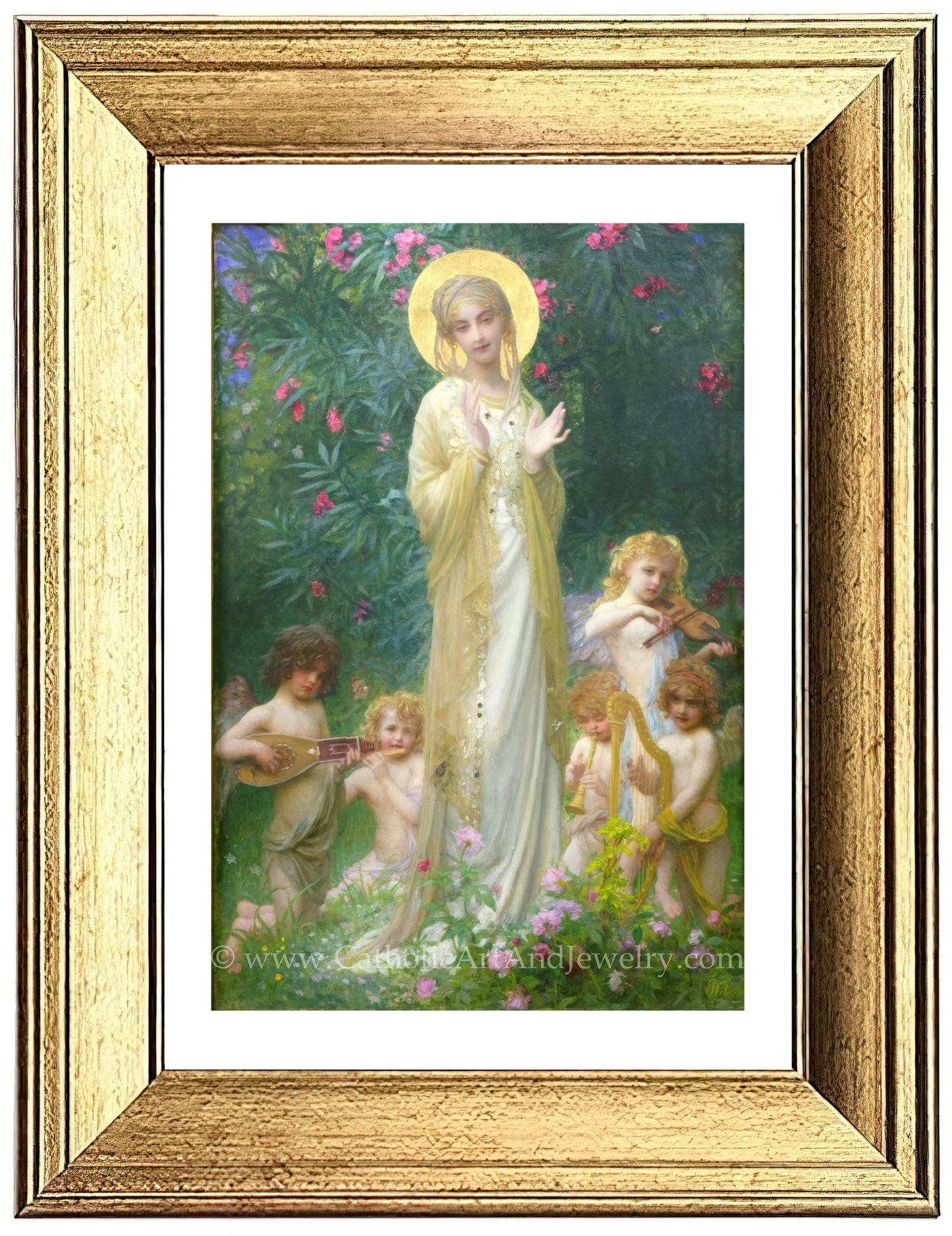 a painting of a woman surrounded by children