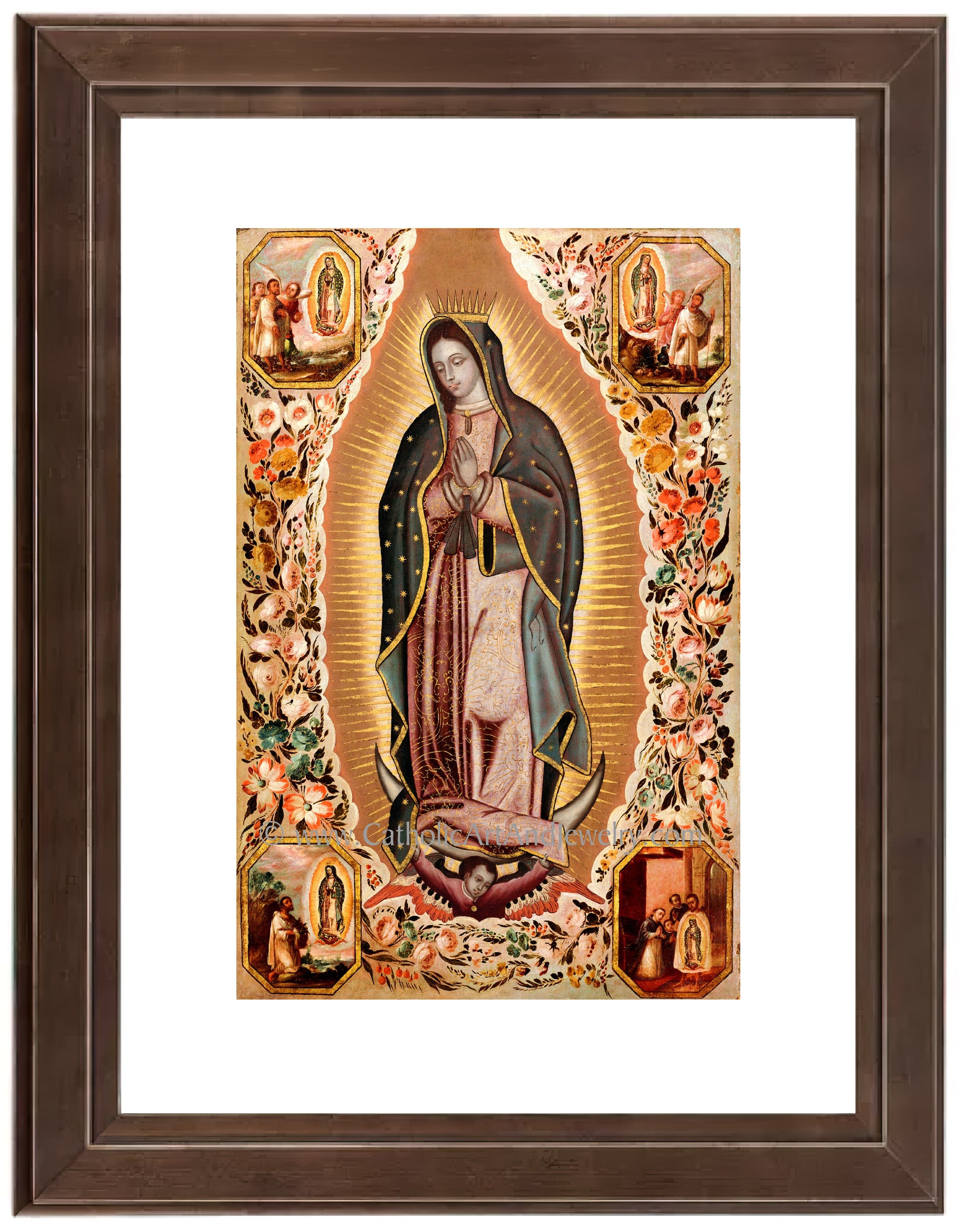 a painting of the virgin mary of guadalupe