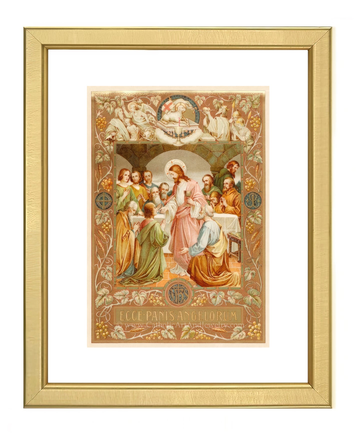 a painting of a group of people in a golden frame