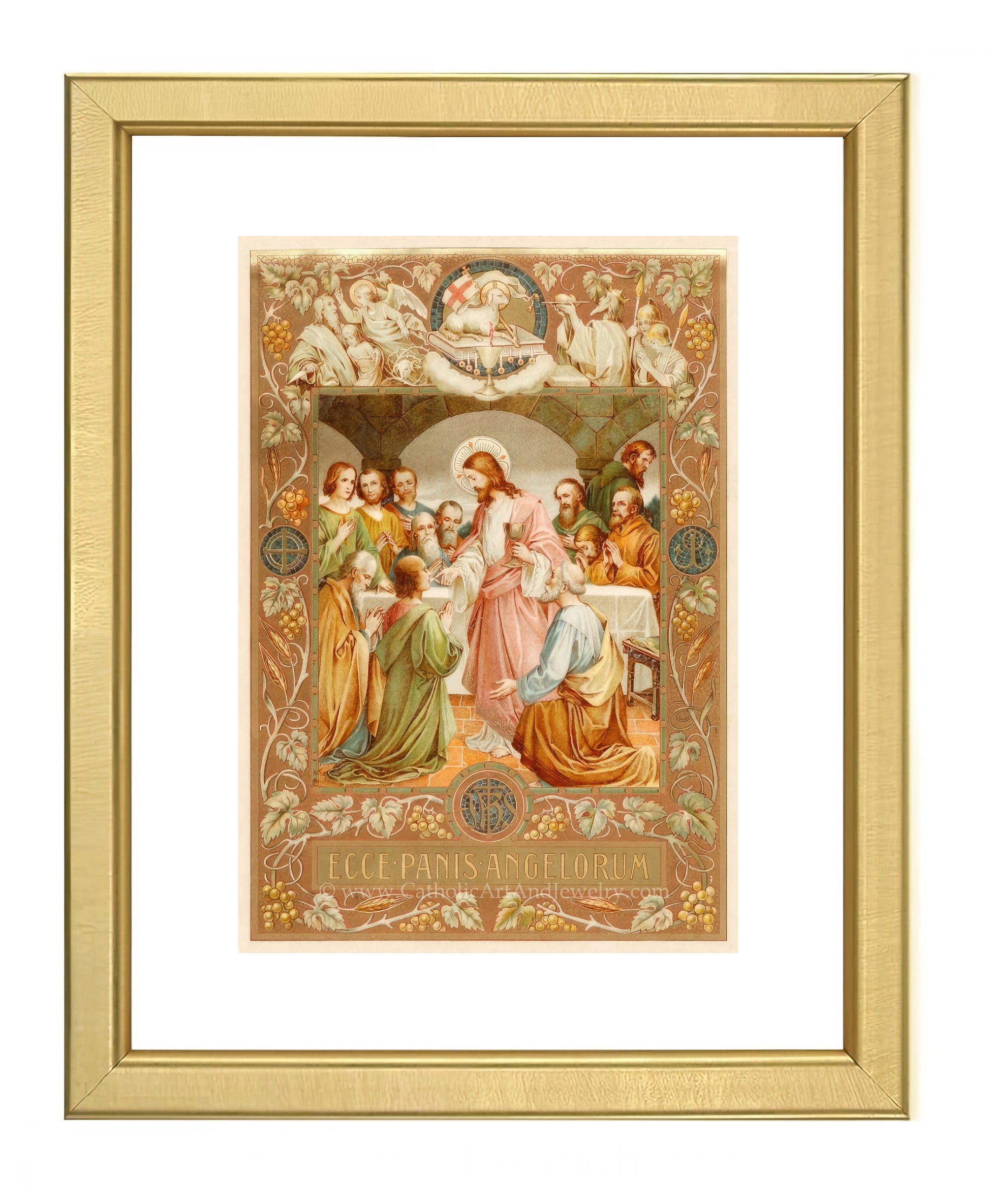 a painting of a group of people in a golden frame