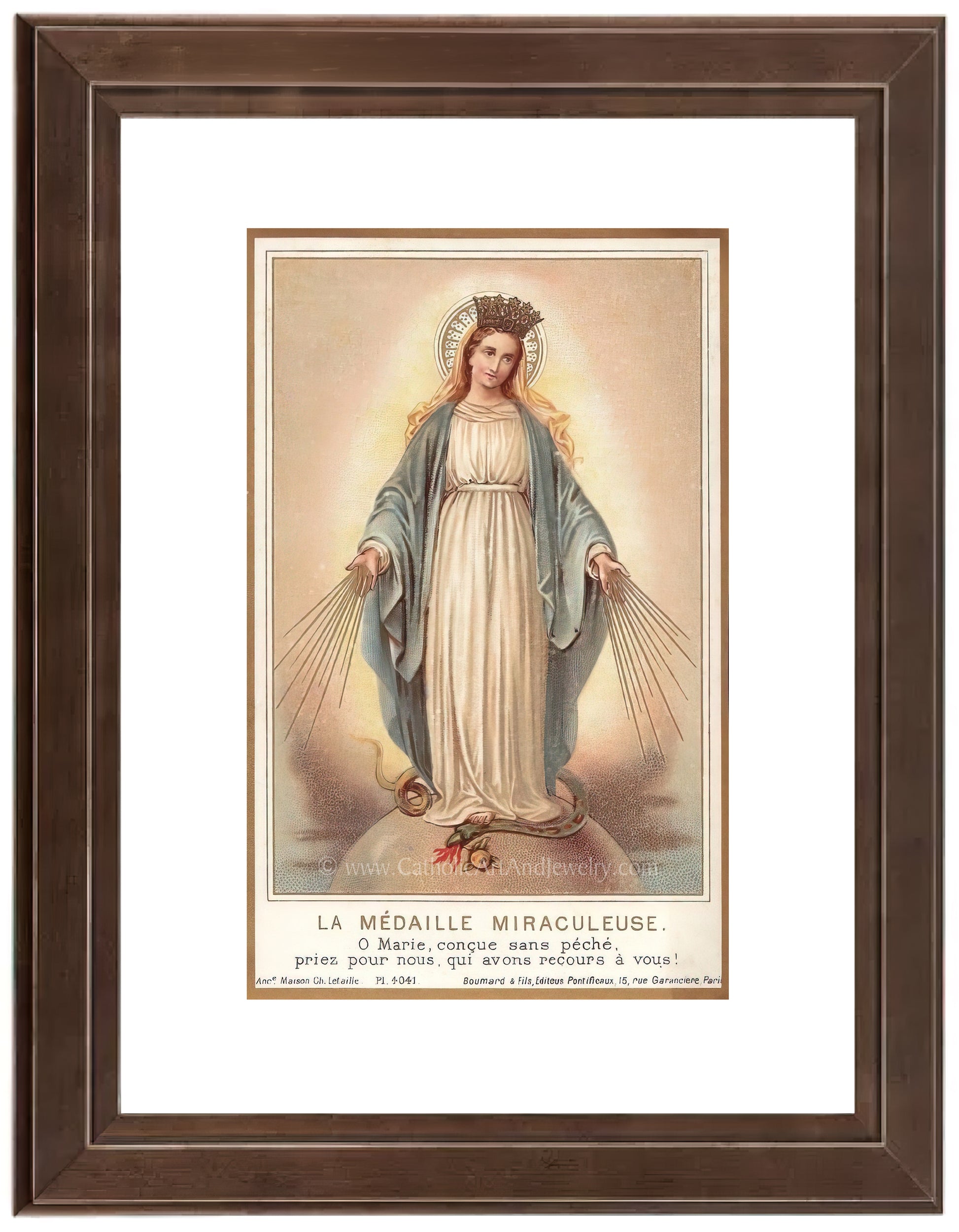 a framed picture of the immaculate mary of guadalupe