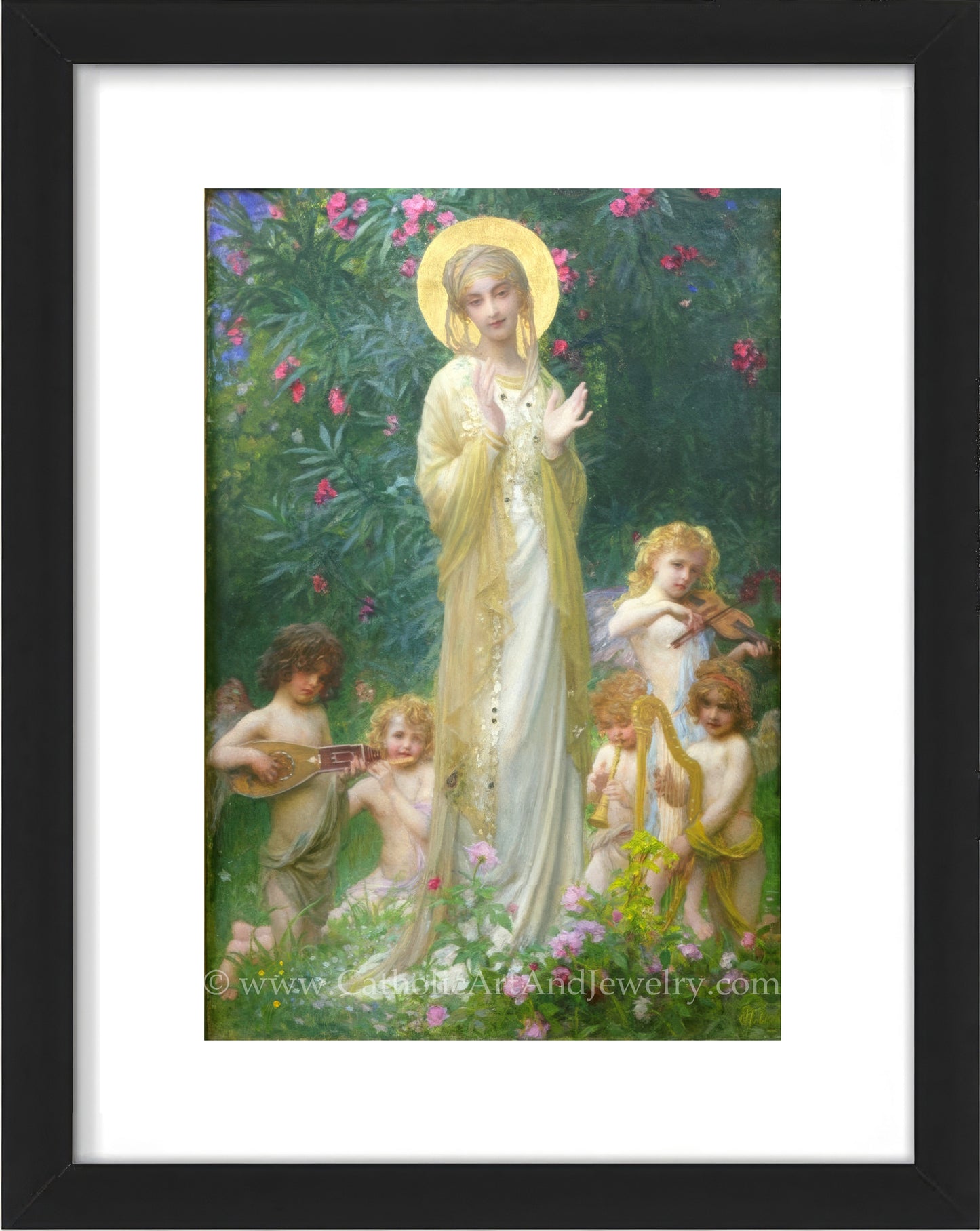 a painting of a woman surrounded by children