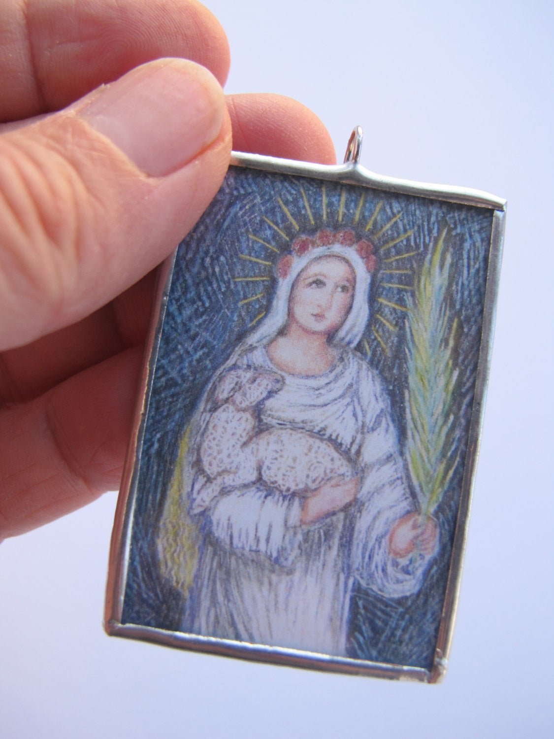 Agnes Ornament or Pendant - Catholic Art and Jewelry