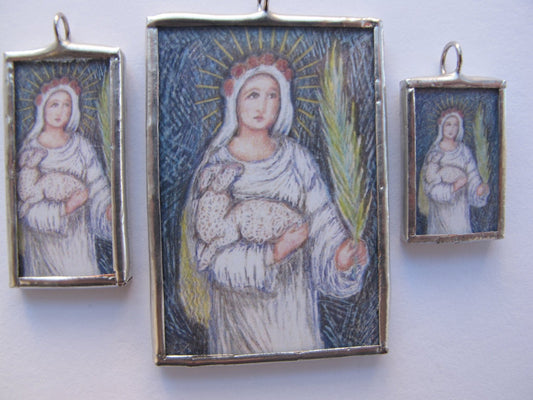 Agnes Ornament or Pendant - Catholic Art and Jewelry