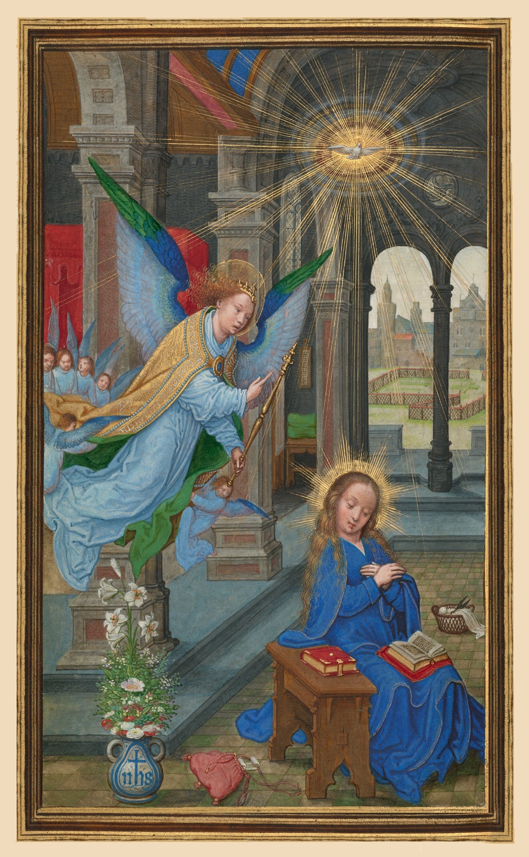 Angelus Prayer Card – The Annunciation – by Simon Bening – pack of 10/100/1000 - Catholic Art and Jewelry