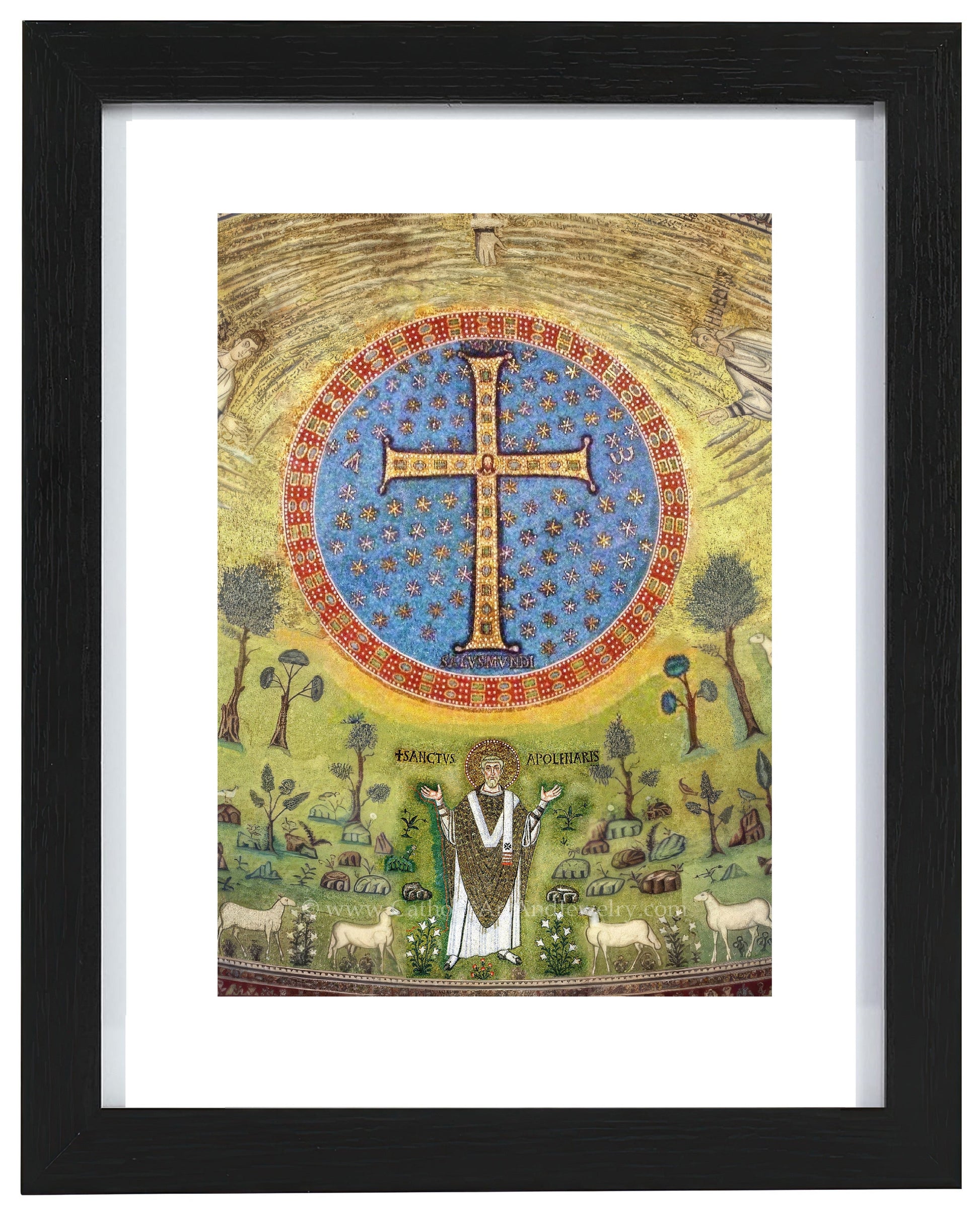 Apollinare's Cross – 6th Century Mosaic – Catholic Art – Archival Quality - Catholic Art and Jewelry