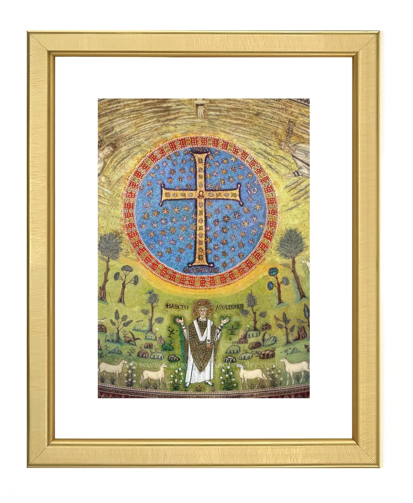 Apollinare's Cross – 6th Century Mosaic – Catholic Art – Archival Quality - Catholic Art and Jewelry