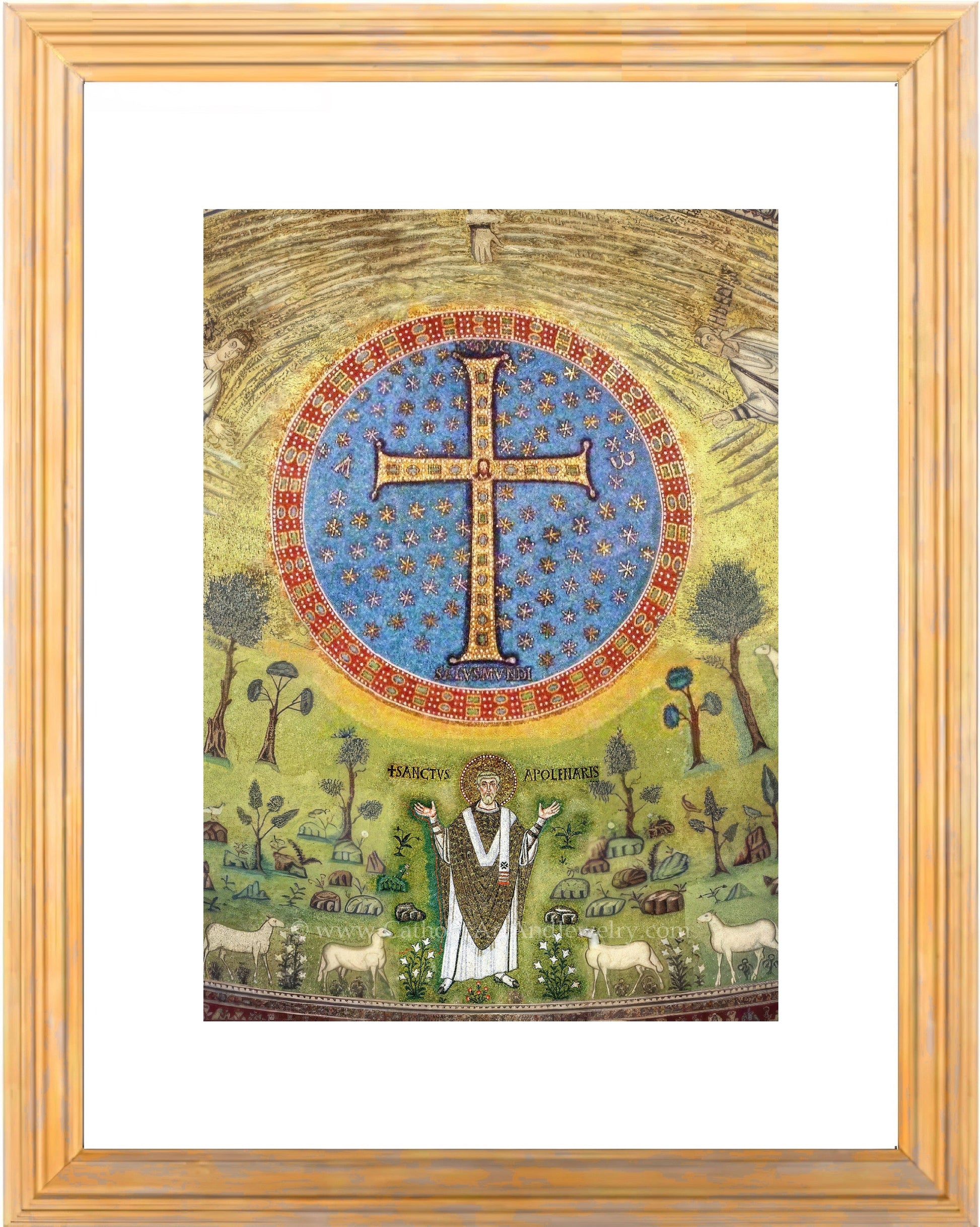 Apollinare's Cross – 6th Century Mosaic – Catholic Art – Archival Quality - Catholic Art and Jewelry