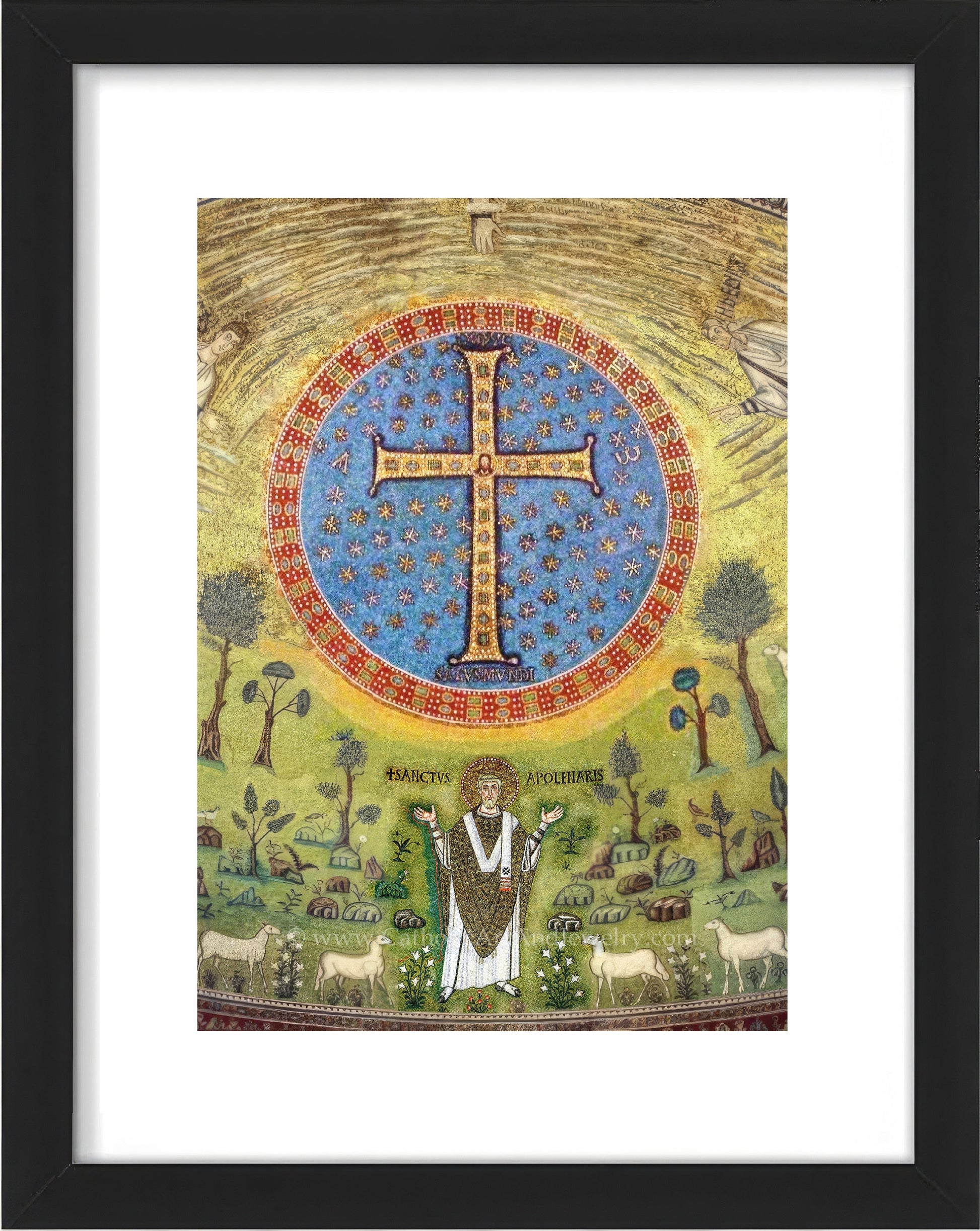 Apollinare's Cross – 6th Century Mosaic – Catholic Art – Archival Quality - Catholic Art and Jewelry