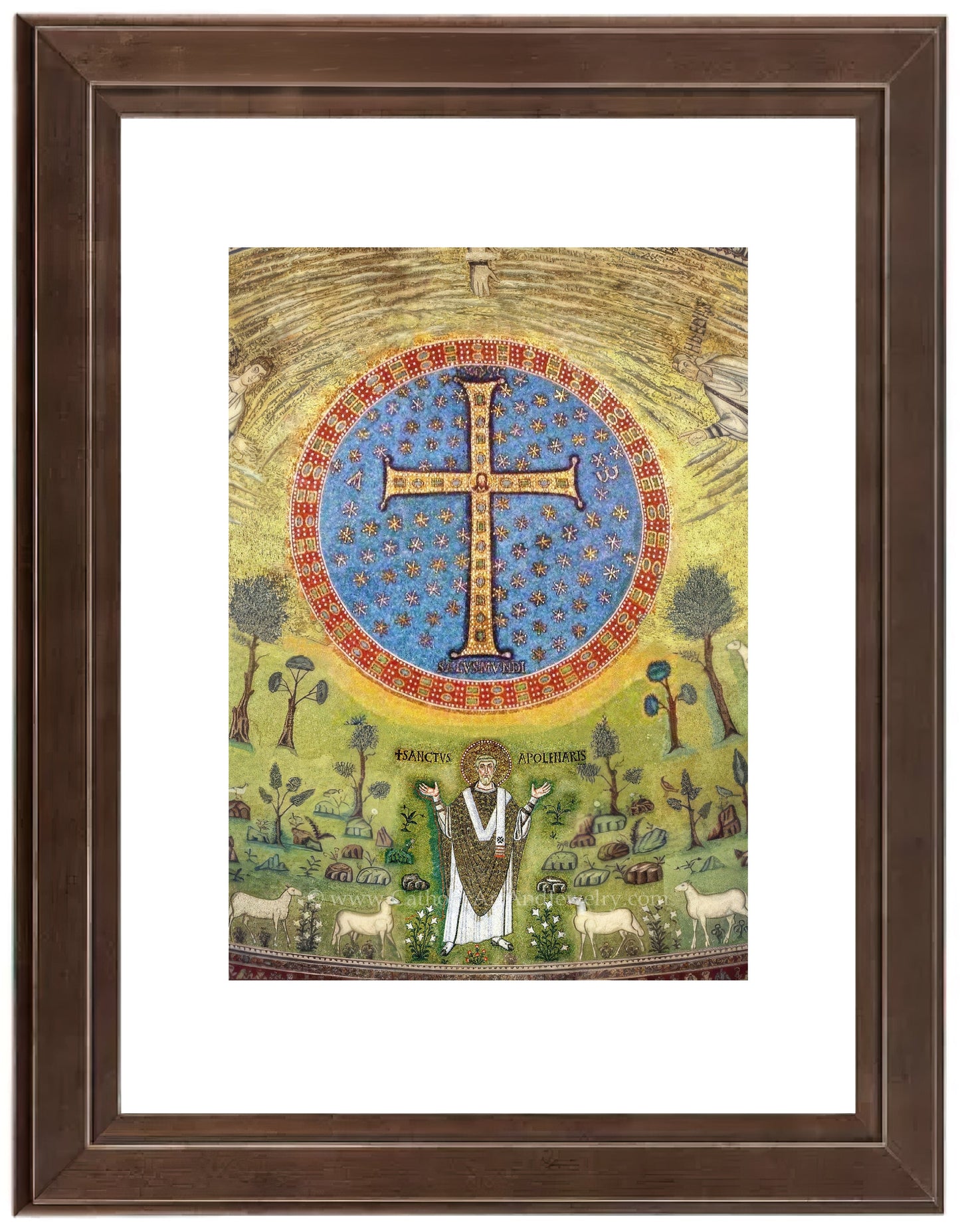 Apollinare's Cross – 6th Century Mosaic – Catholic Art – Archival Quality - Catholic Art and Jewelry