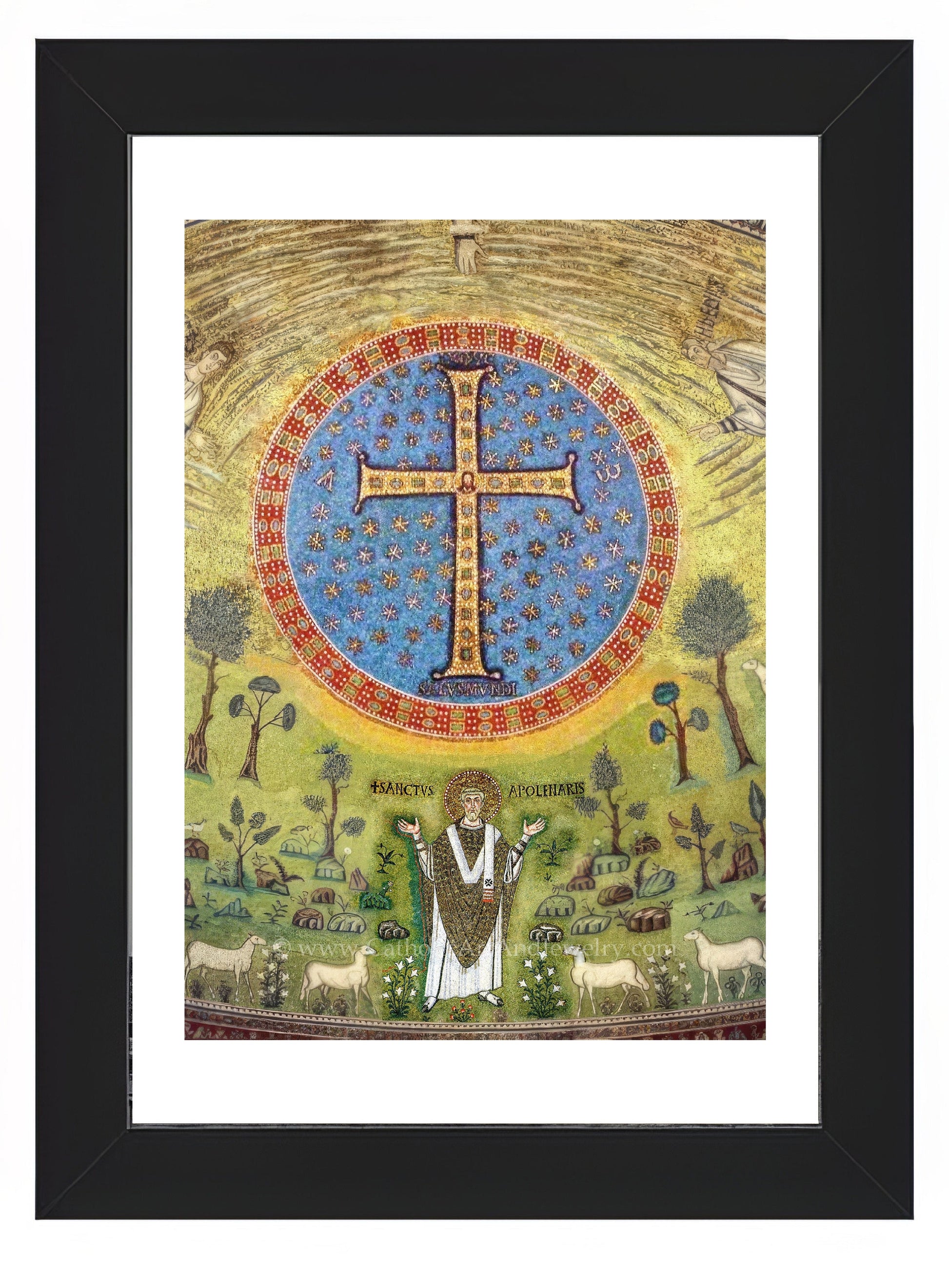 Apollinare's Cross – 6th Century Mosaic – Catholic Art – Archival Quality - Catholic Art and Jewelry