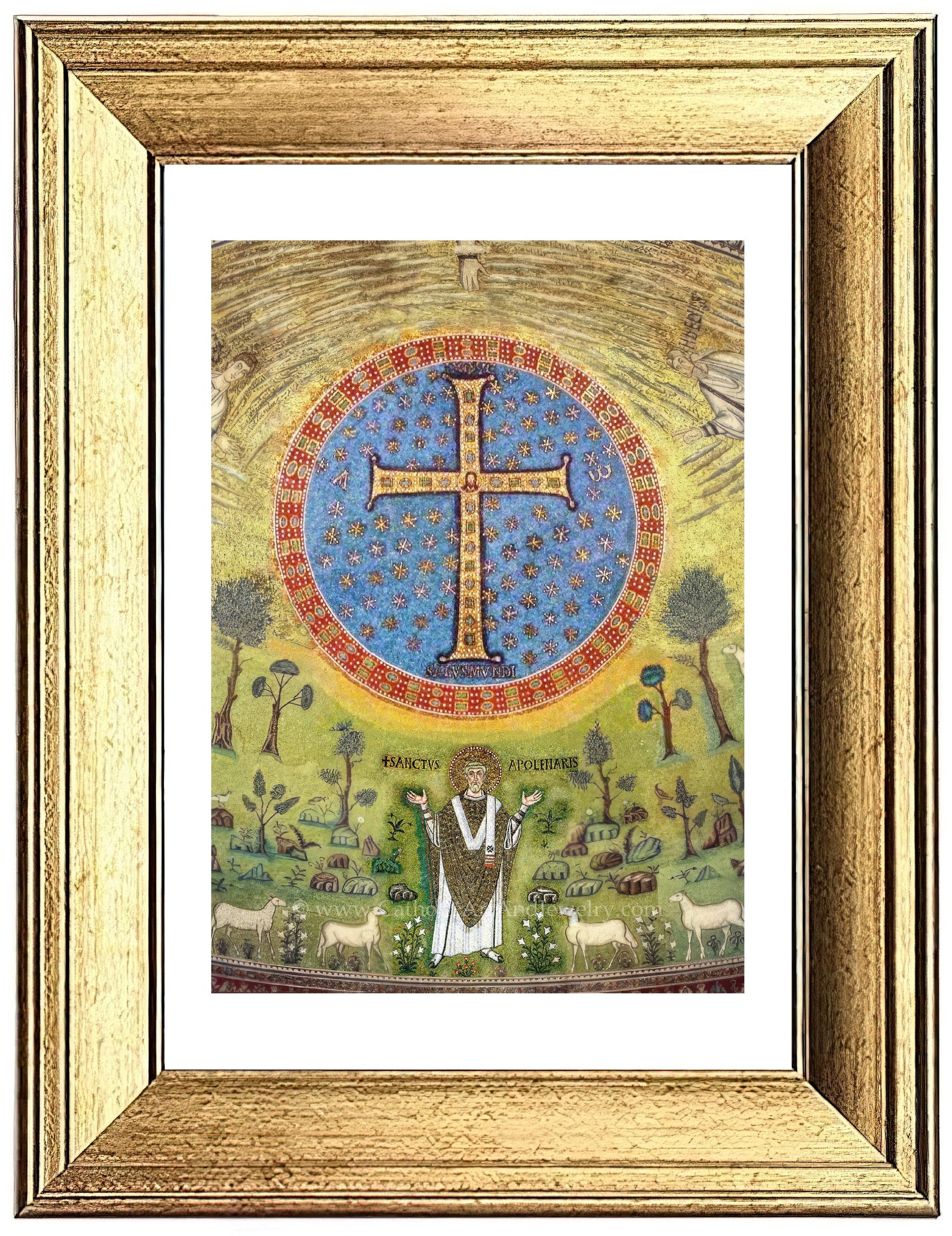 Apollinare's Cross – 6th Century Mosaic – Catholic Art – Archival Quality - Catholic Art and Jewelry