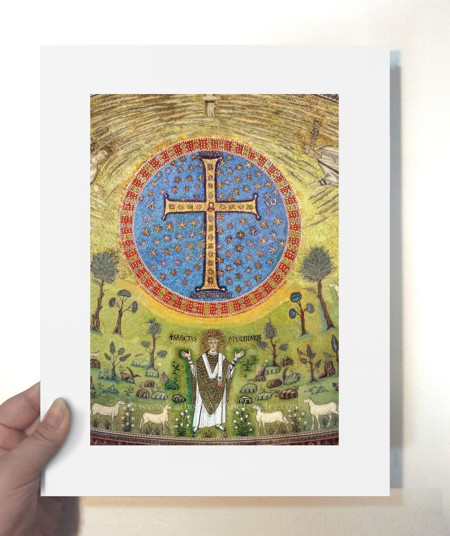 Apollinare's Cross – 6th Century Mosaic – Catholic Art – Archival Quality - Catholic Art and Jewelry