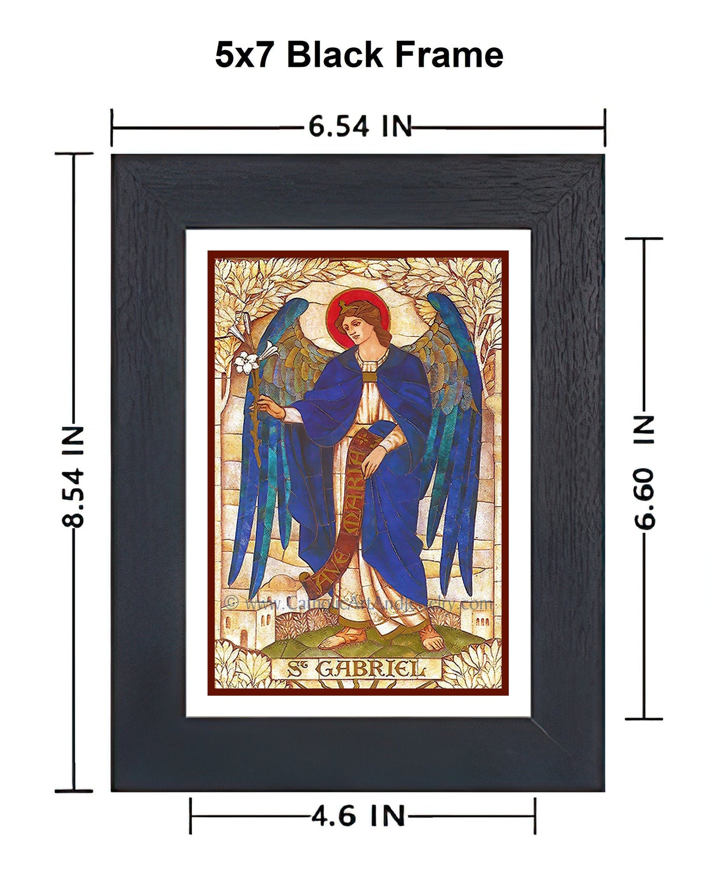 Archangel Gabriel – based on a Vintage Stained Glass Window – Art Nouveau – Catholic Art Print – Archival Quality - Catholic Art and Jewelry