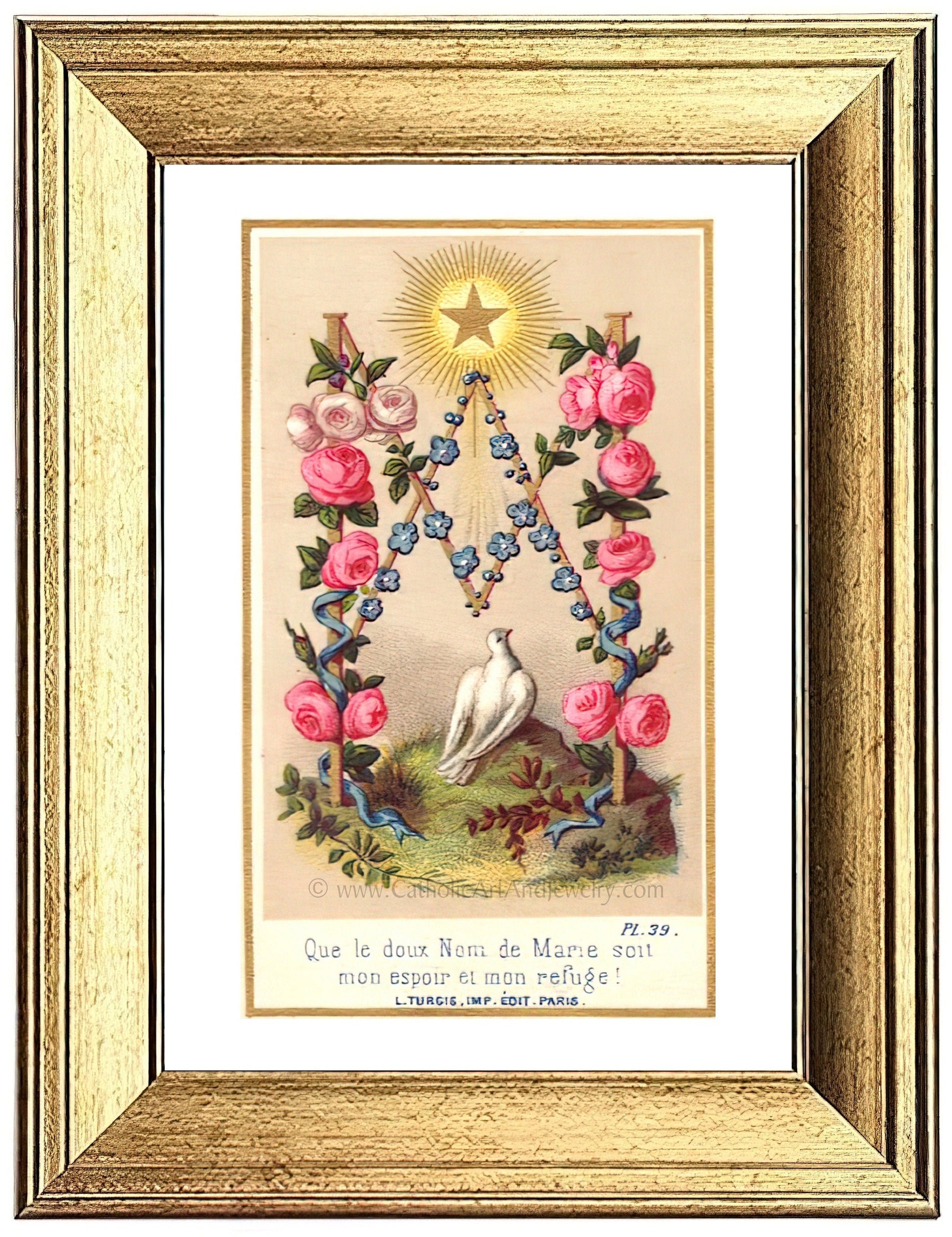 Ave Maria – 2 sizes – Based on a Vintage Holy Card - Catholic Art and Jewelry