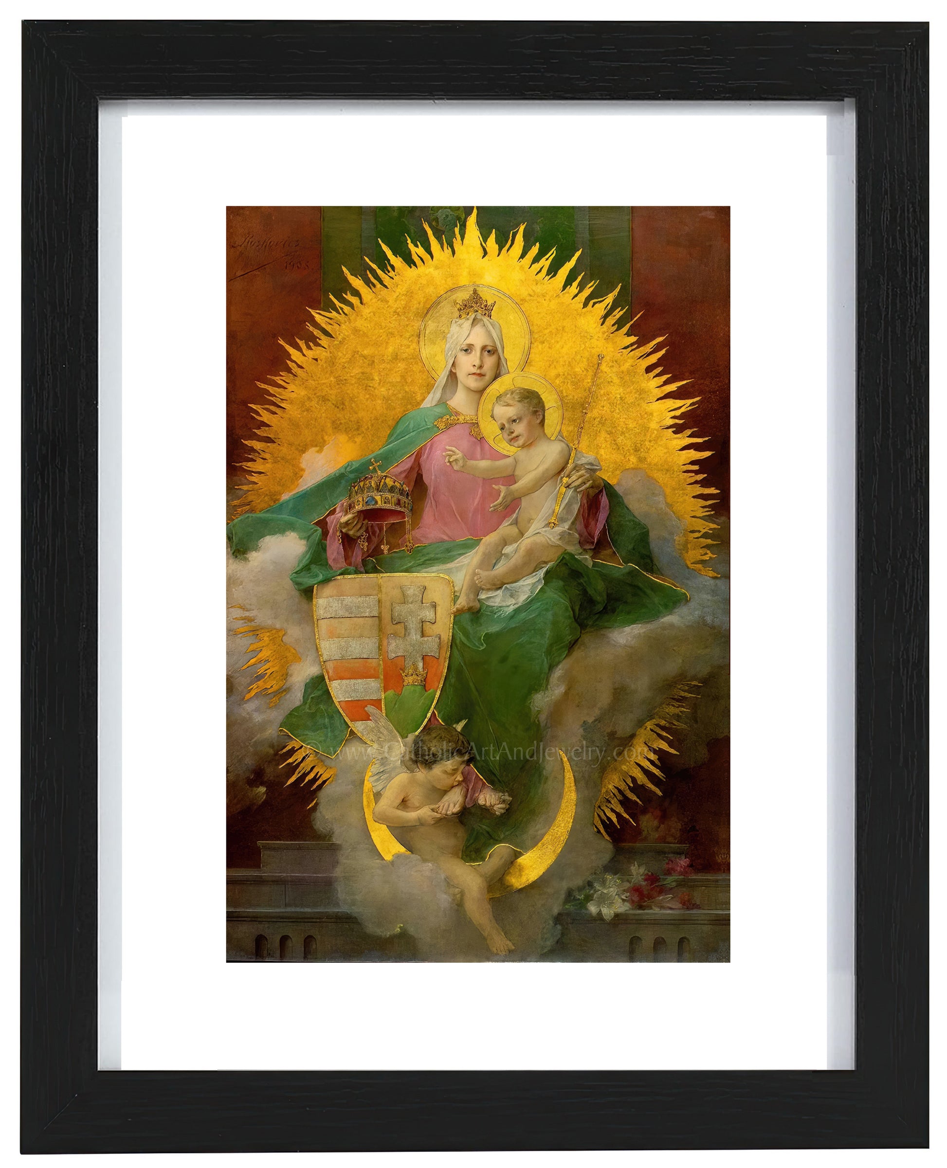 a painting of the virgin mary and child jesus