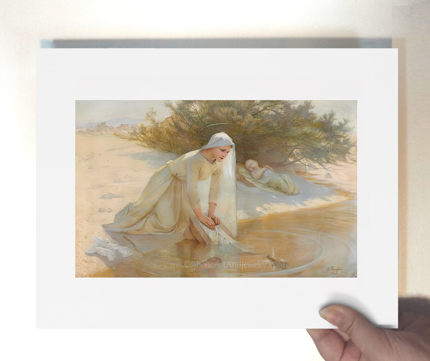 a painting of a woman washing her feet in the water