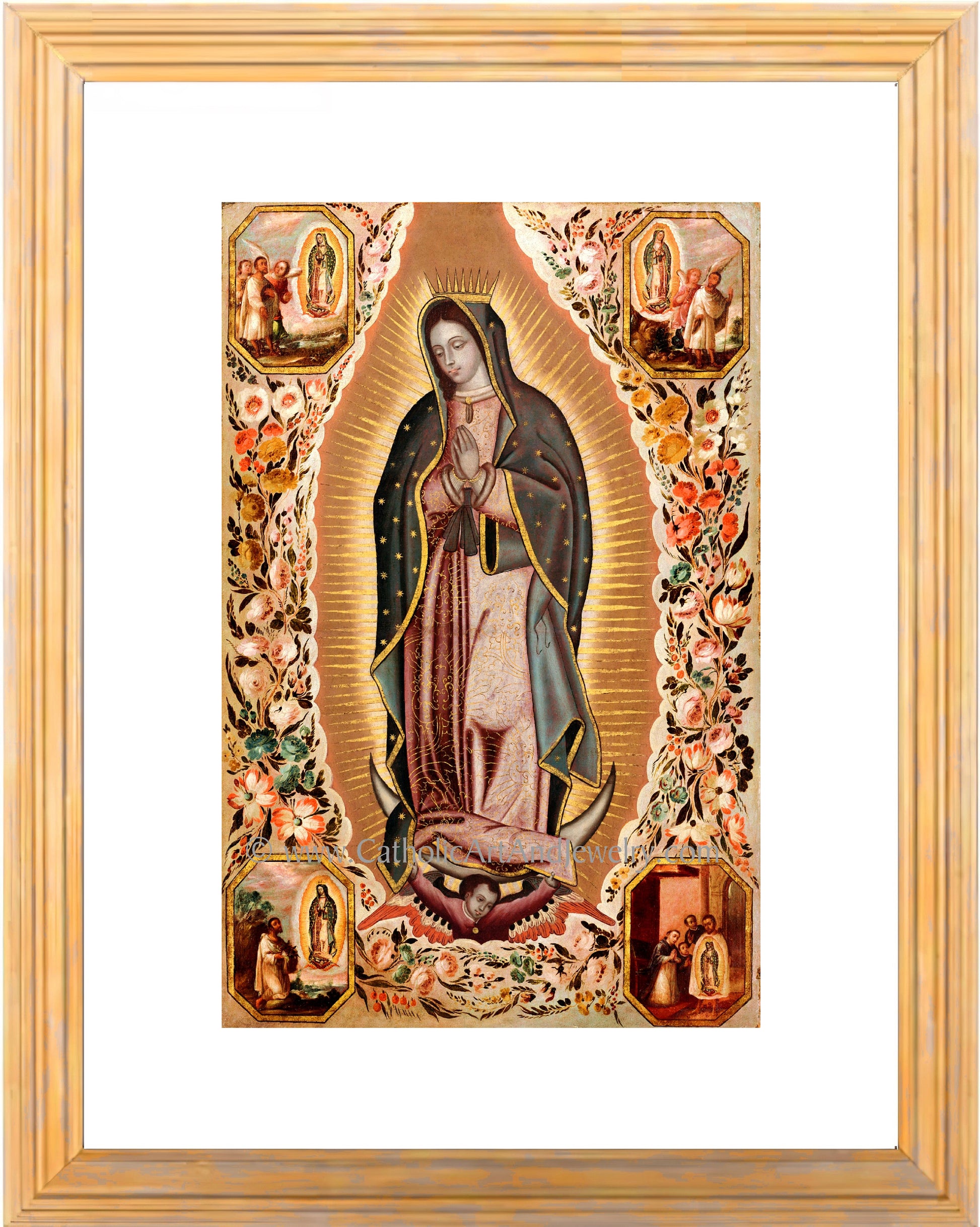 a painting of the virgin mary of guadalupe