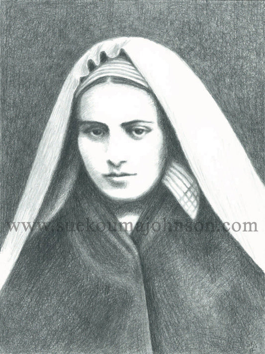 Bernadette of Lourdes Art Print - Catholic Art and Jewelry