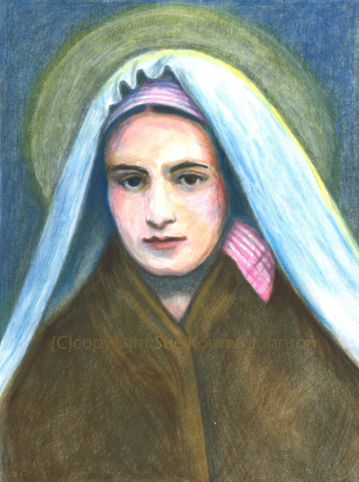 Bernadette of Lourdes Color Art Print - Catholic Art and Jewelry