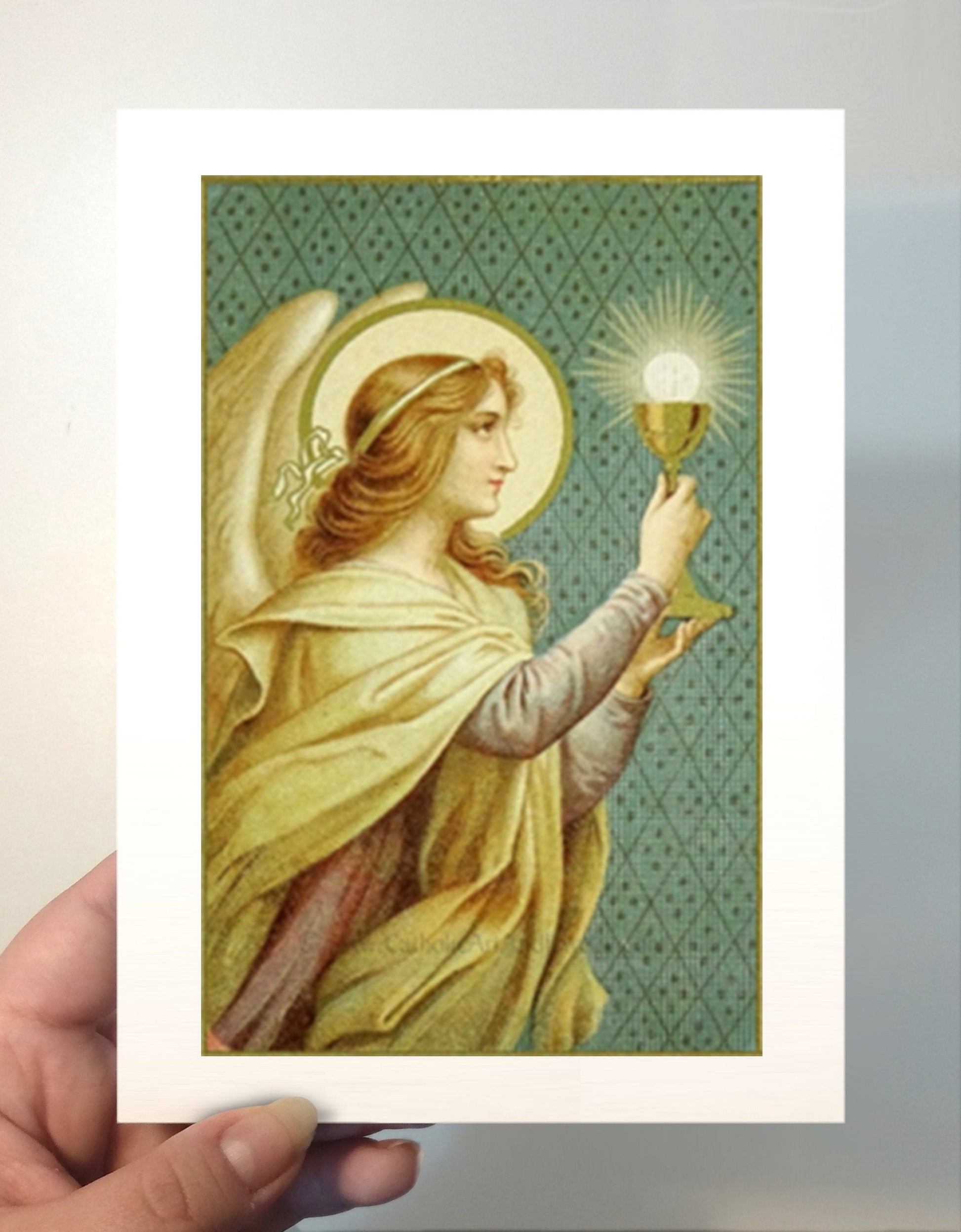 Bread of Angels – based on a Vintage French Holy Card – Catholic Art Print - Catholic Art and Jewelry